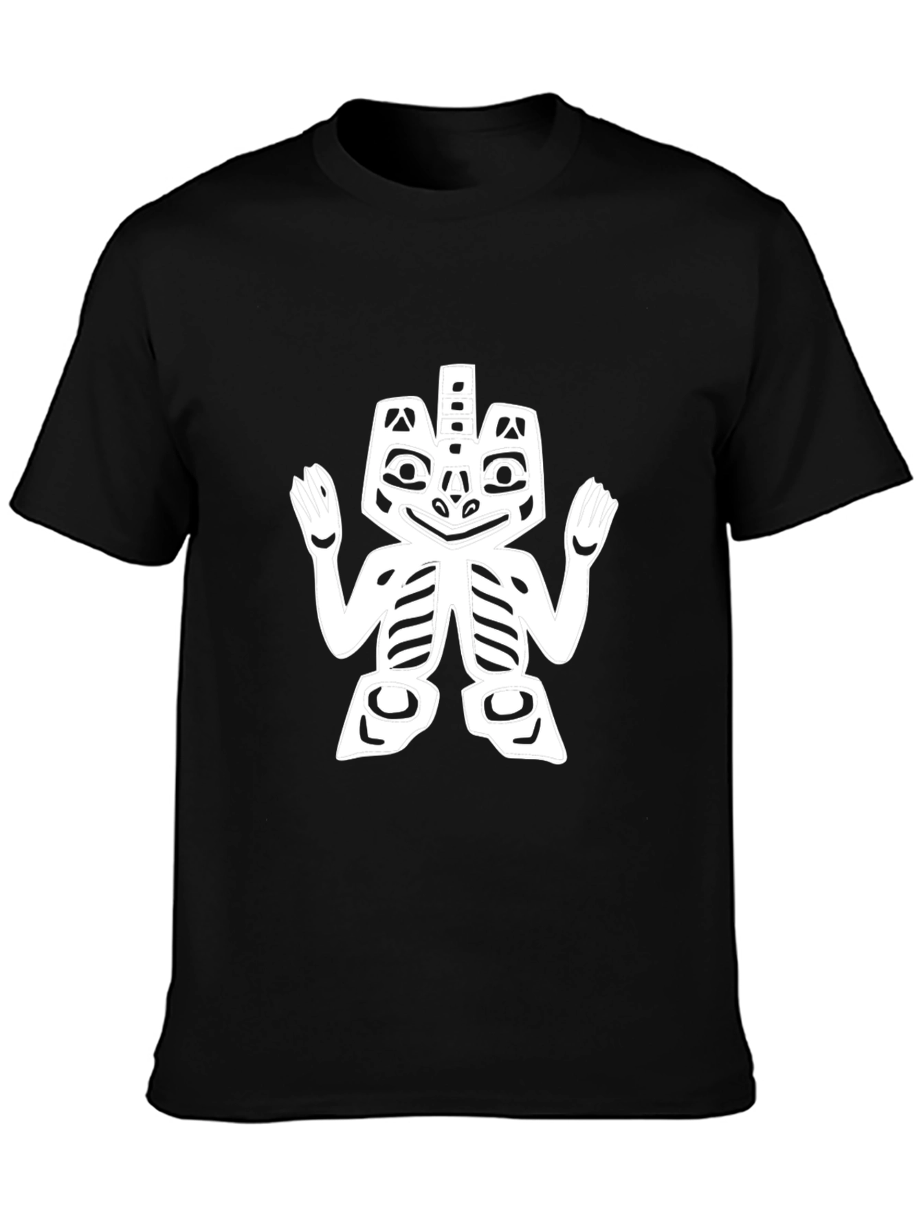 Black Tee with Native American Style Graphic