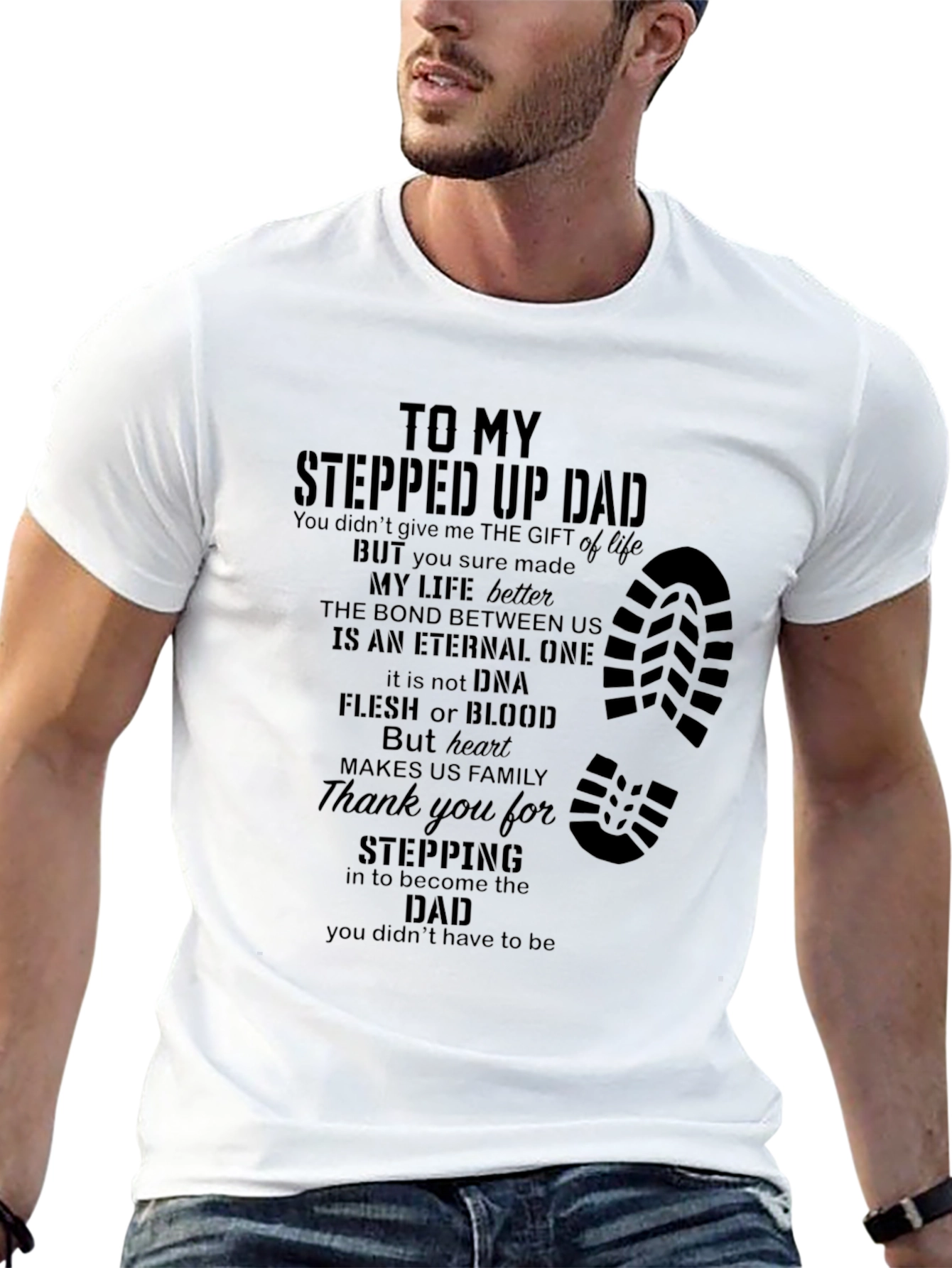 Stepped Up Dad Graphic T-Shirt