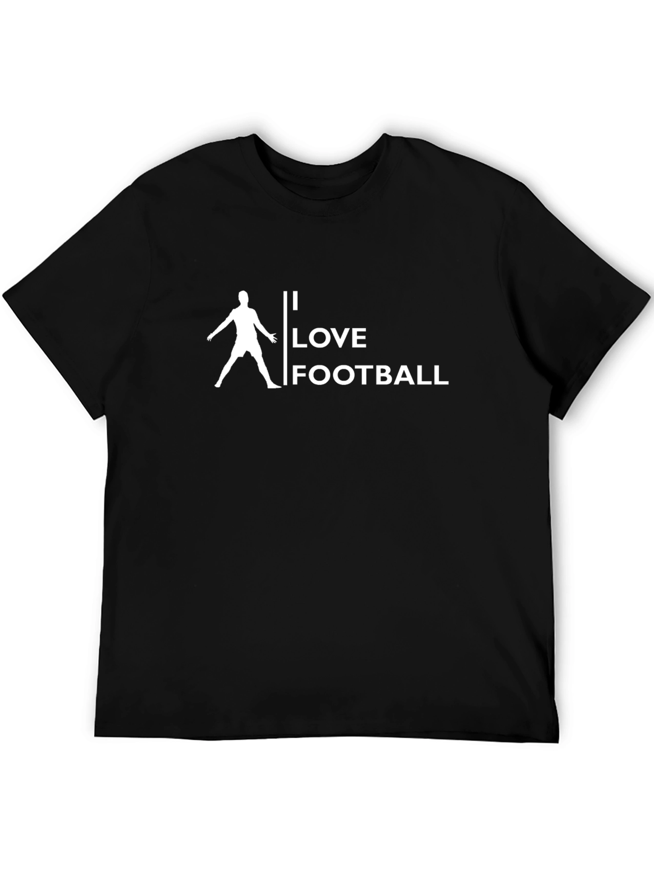 I Love Football T-Shirt - Black Graphic Tee