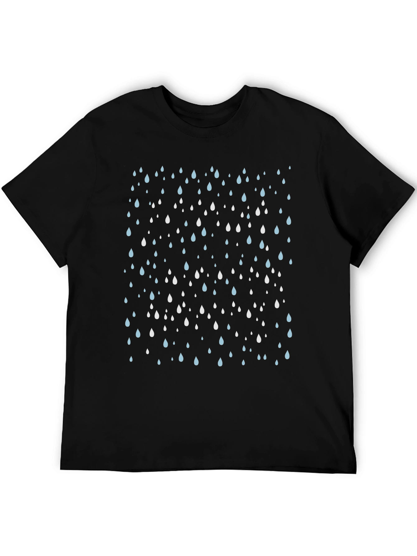 Raindrop Pattern Black T-Shirt - Stylish & Unique