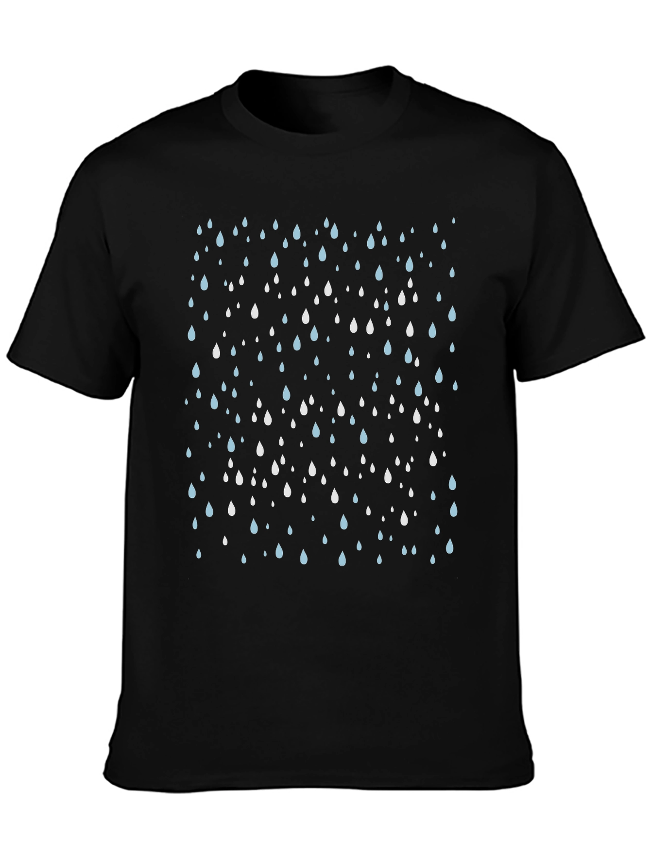 Raindrop Pattern Black T-Shirt - Stylish & Unique