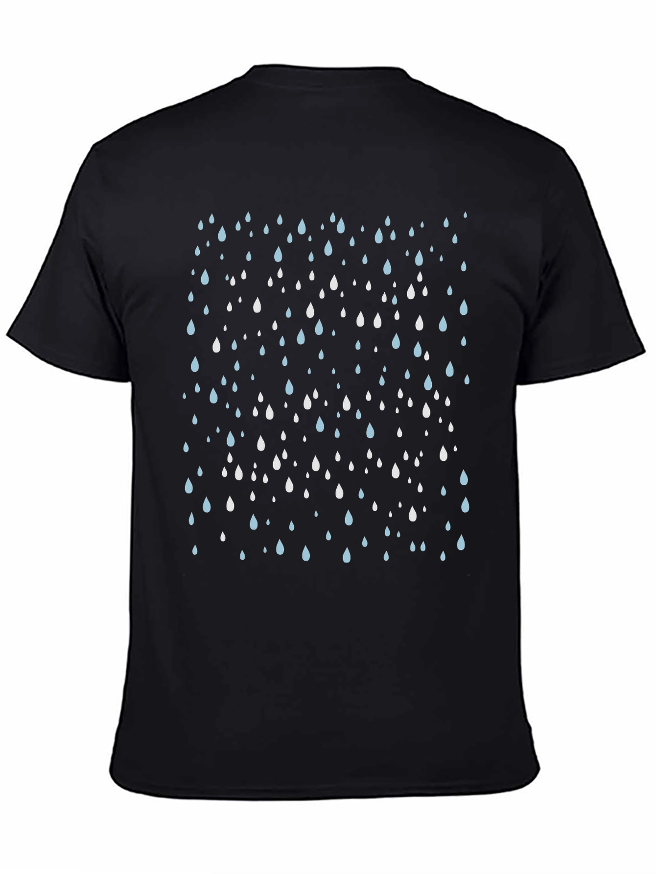 Raindrop Pattern Black T-Shirt - Stylish & Unique