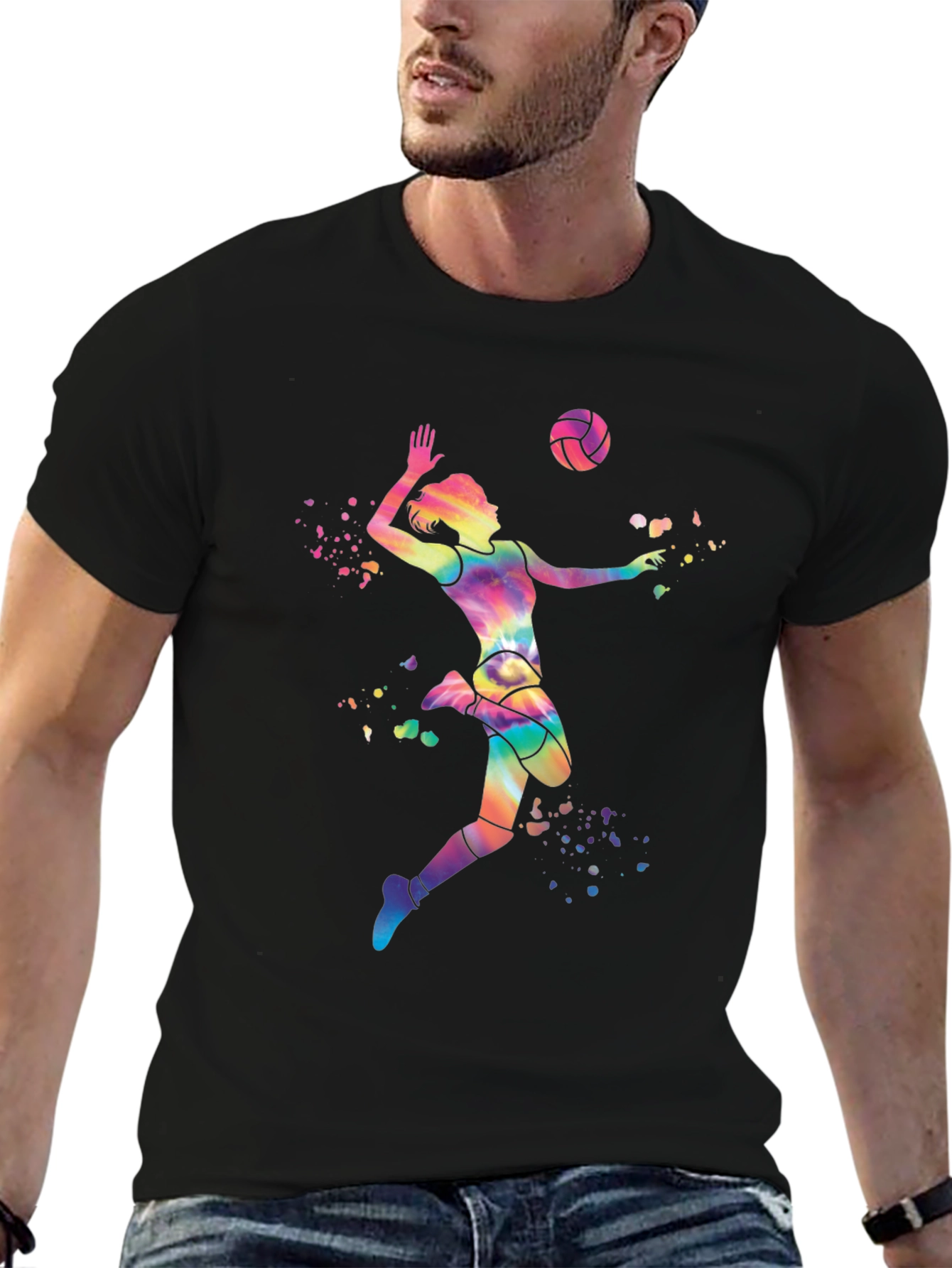 Volleyball Player Tie-Dye Graphic Tee