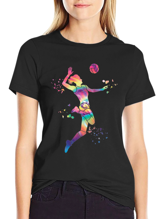 Volleyball Player Tie-Dye Graphic Tee