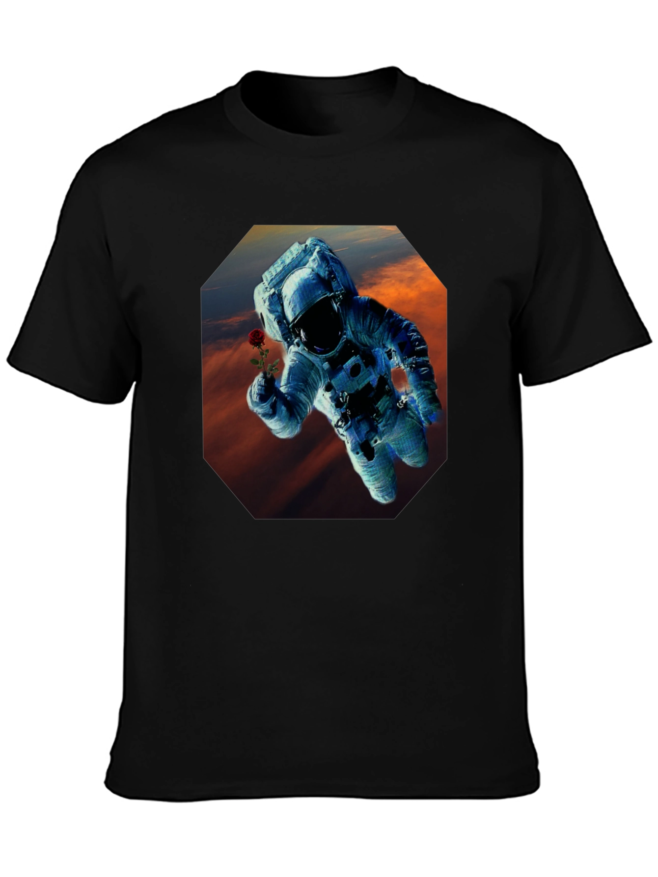 Astronaut Rose Graphic T-Shirt - Space Lover Tee