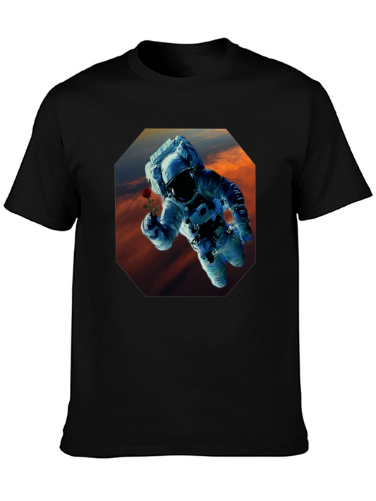 Astronaut Rose Graphic T-Shirt - Space Lover Tee