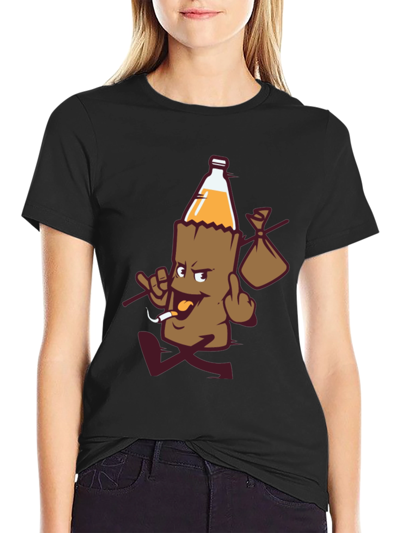 Novelty Cartoon Beer Bottle T-Shirt