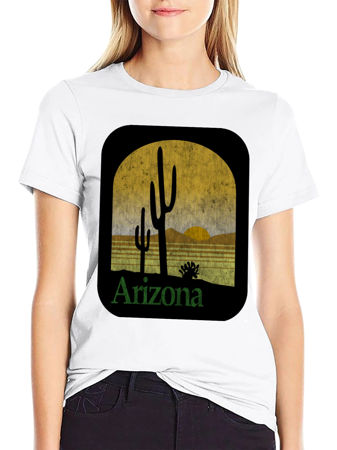 Arizona Cactus Graphic Tee - Desert Scene T-Shirt
