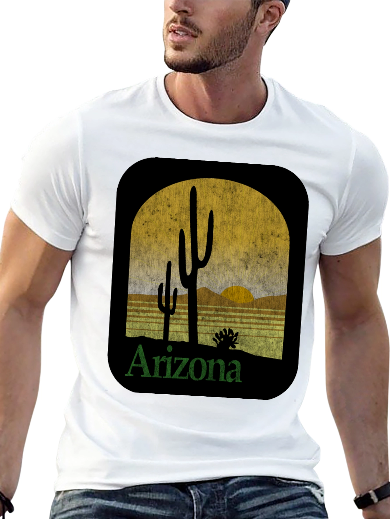 Arizona Cactus Graphic Tee - Desert Scene T-Shirt