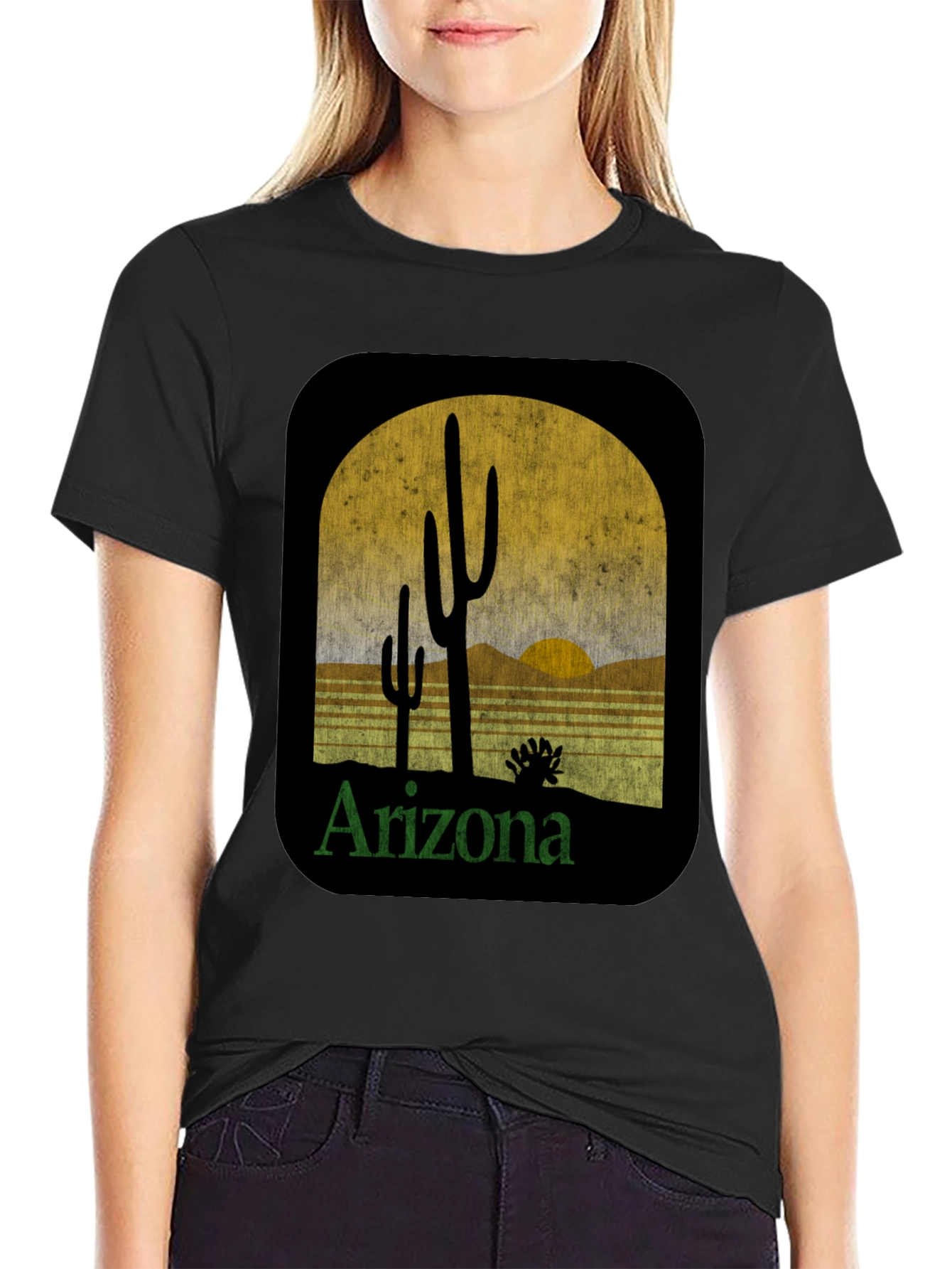 Arizona Cactus Graphic Tee - Desert Scene T-Shirt