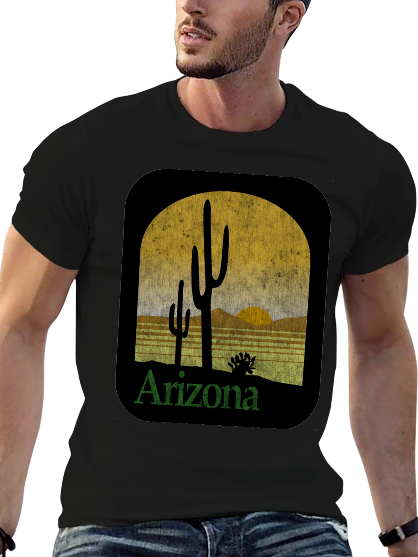 Arizona Cactus Graphic Tee - Desert Scene T-Shirt