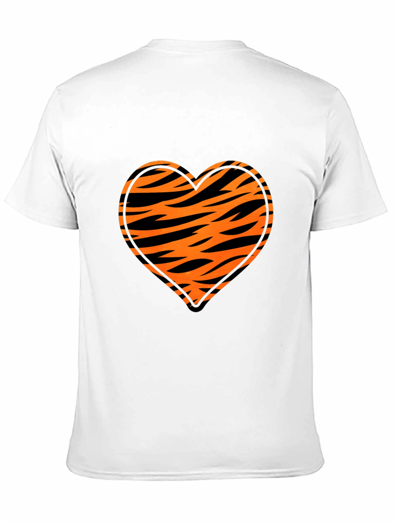 Tiger Stripe Heart Graphic Black T-Shirt