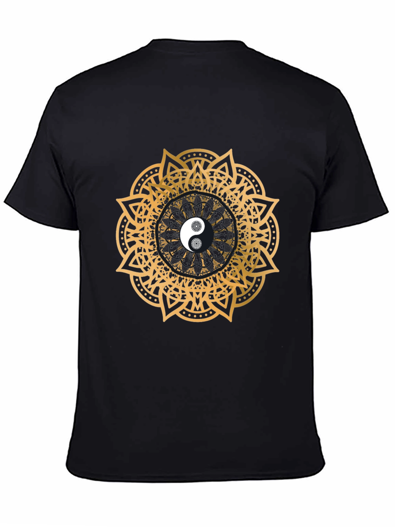Yin Yang Mandala T-Shirt - Black