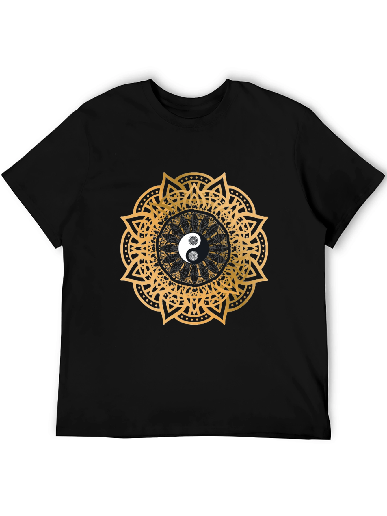 Yin Yang Mandala T-Shirt - Black