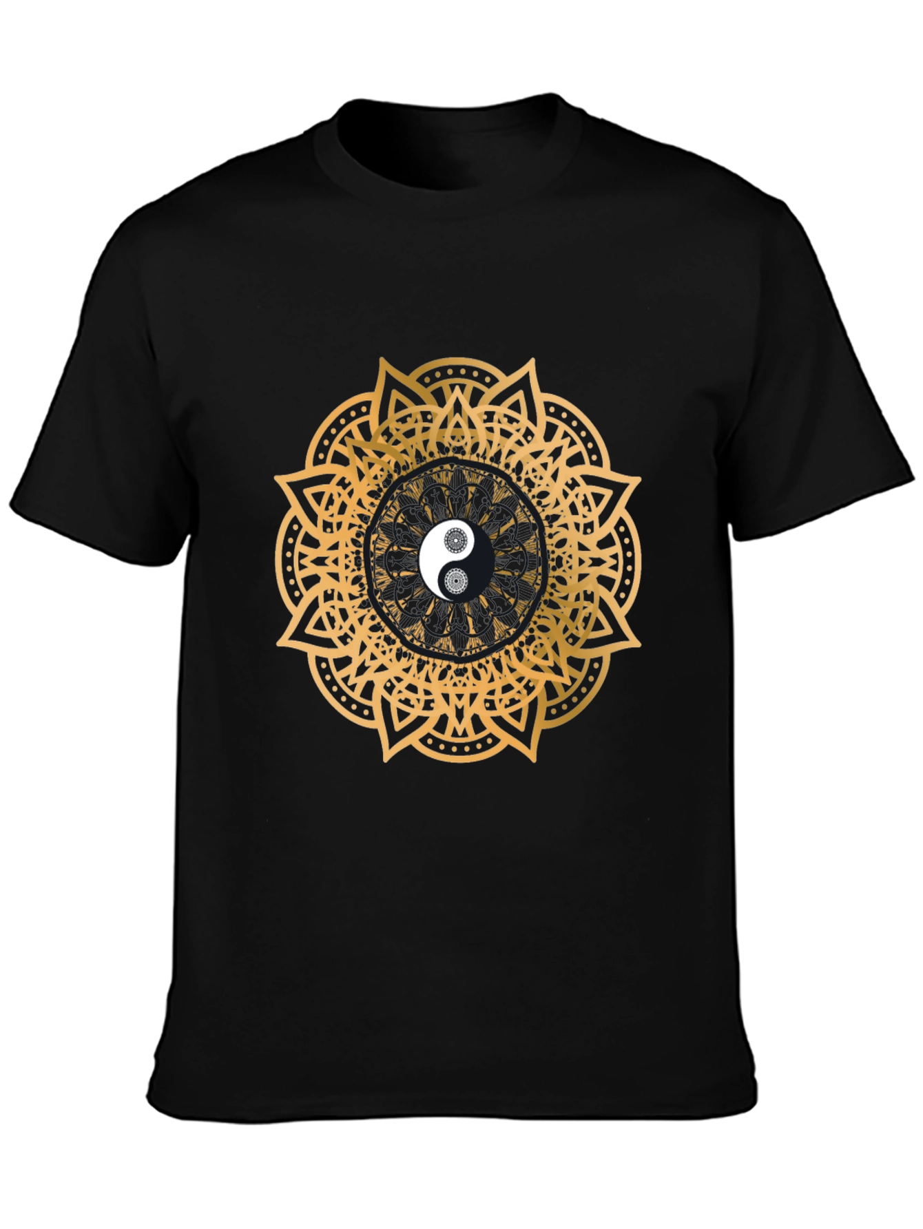 Yin Yang Mandala T-Shirt - Black
