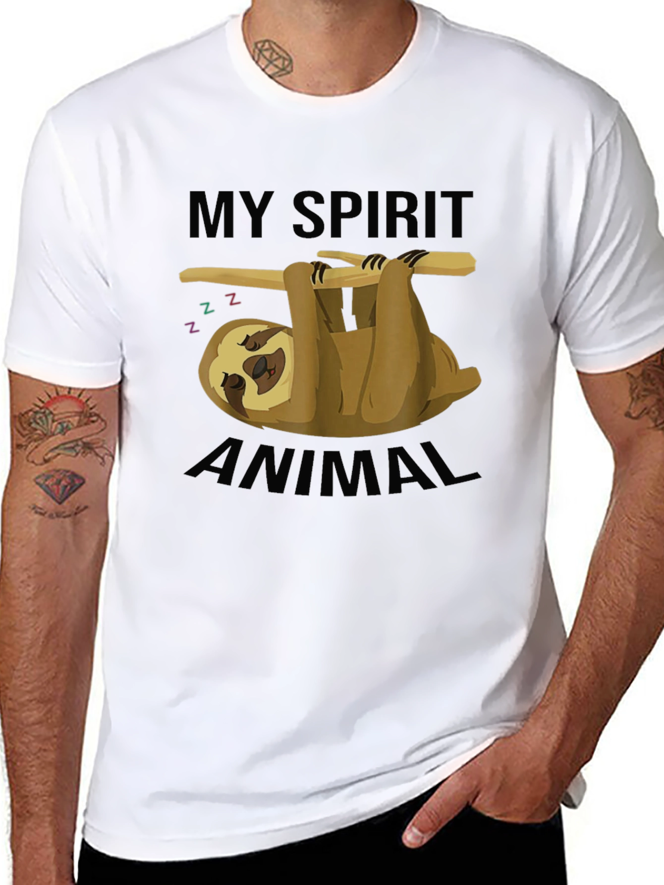 My Spirit Animal Sloth T-Shirt - Unisex Black Tee