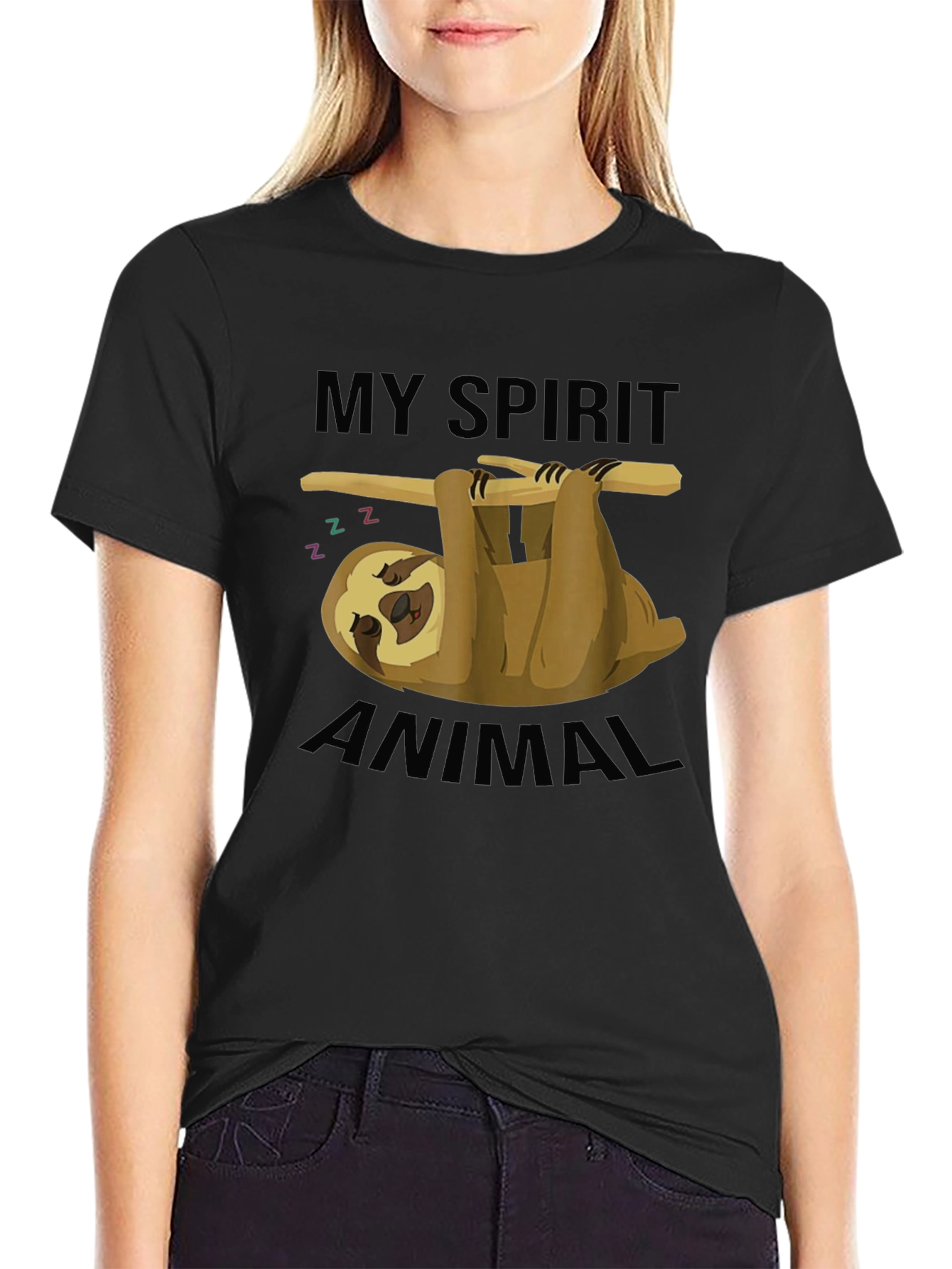 My Spirit Animal Sloth T-Shirt - Unisex Black Tee