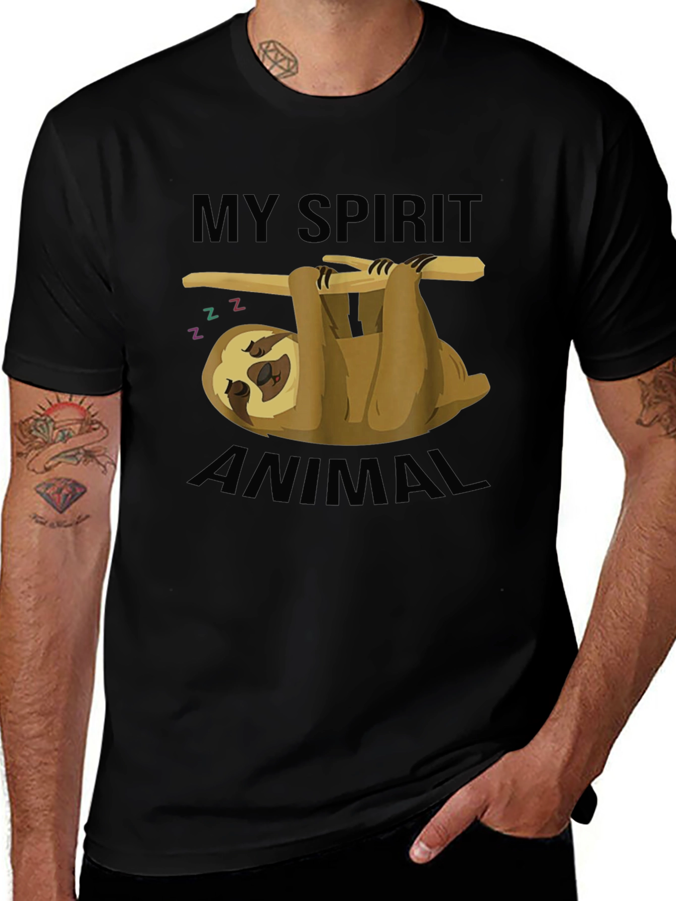 My Spirit Animal Sloth T-Shirt - Unisex Black Tee