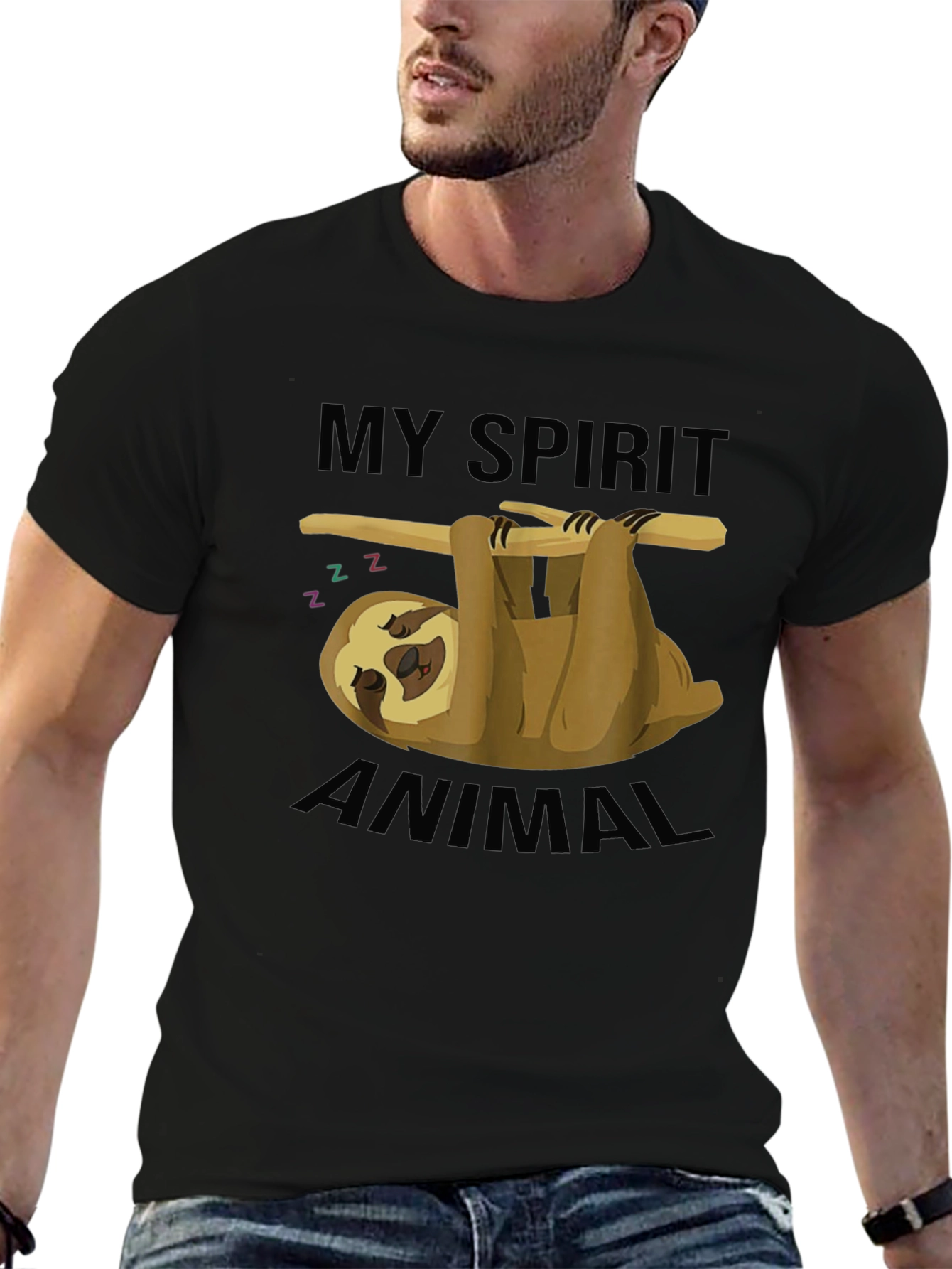 My Spirit Animal Sloth T-Shirt - Unisex Black Tee