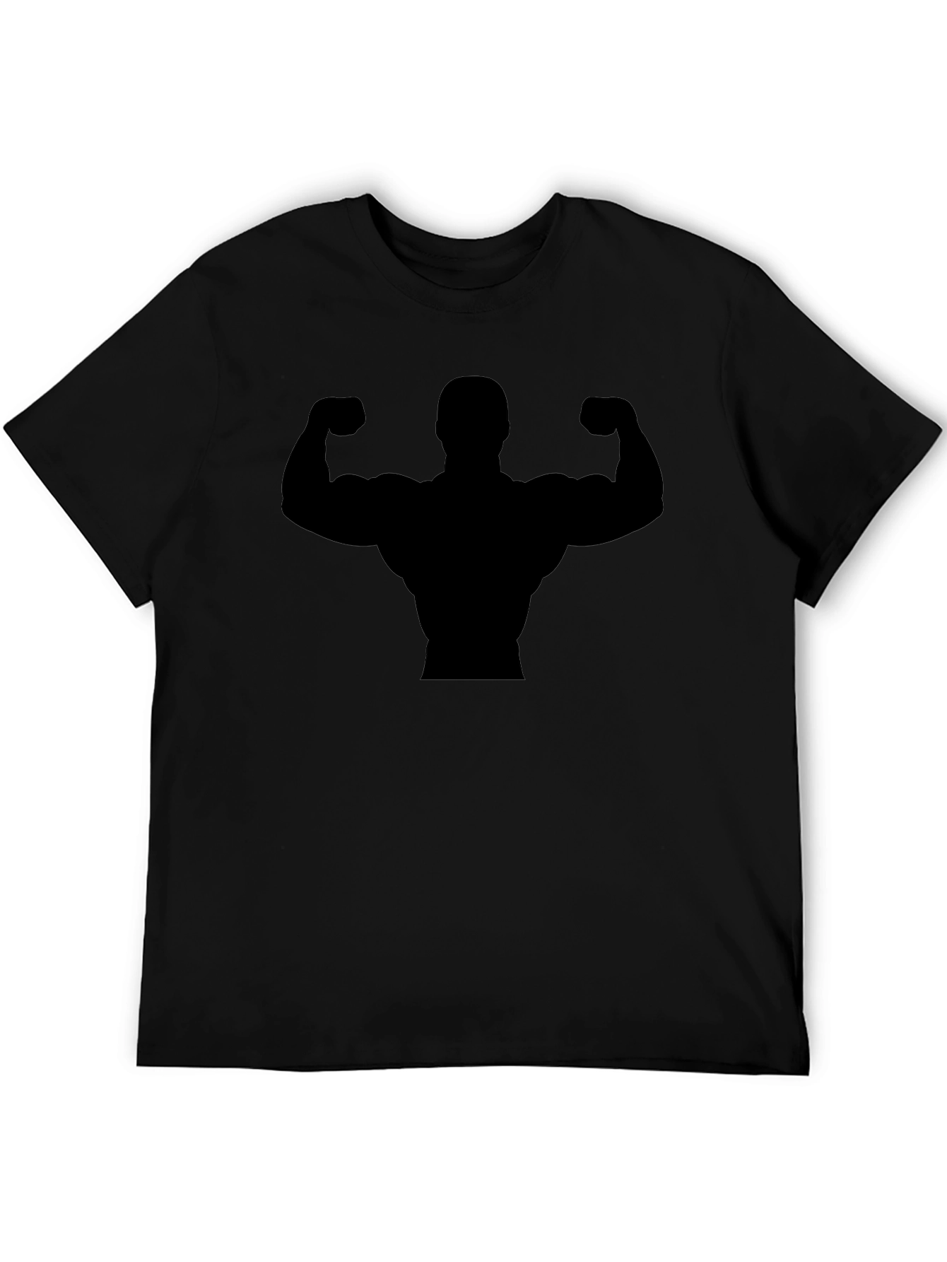 Muscle Man Silhouette Black T-Shirt