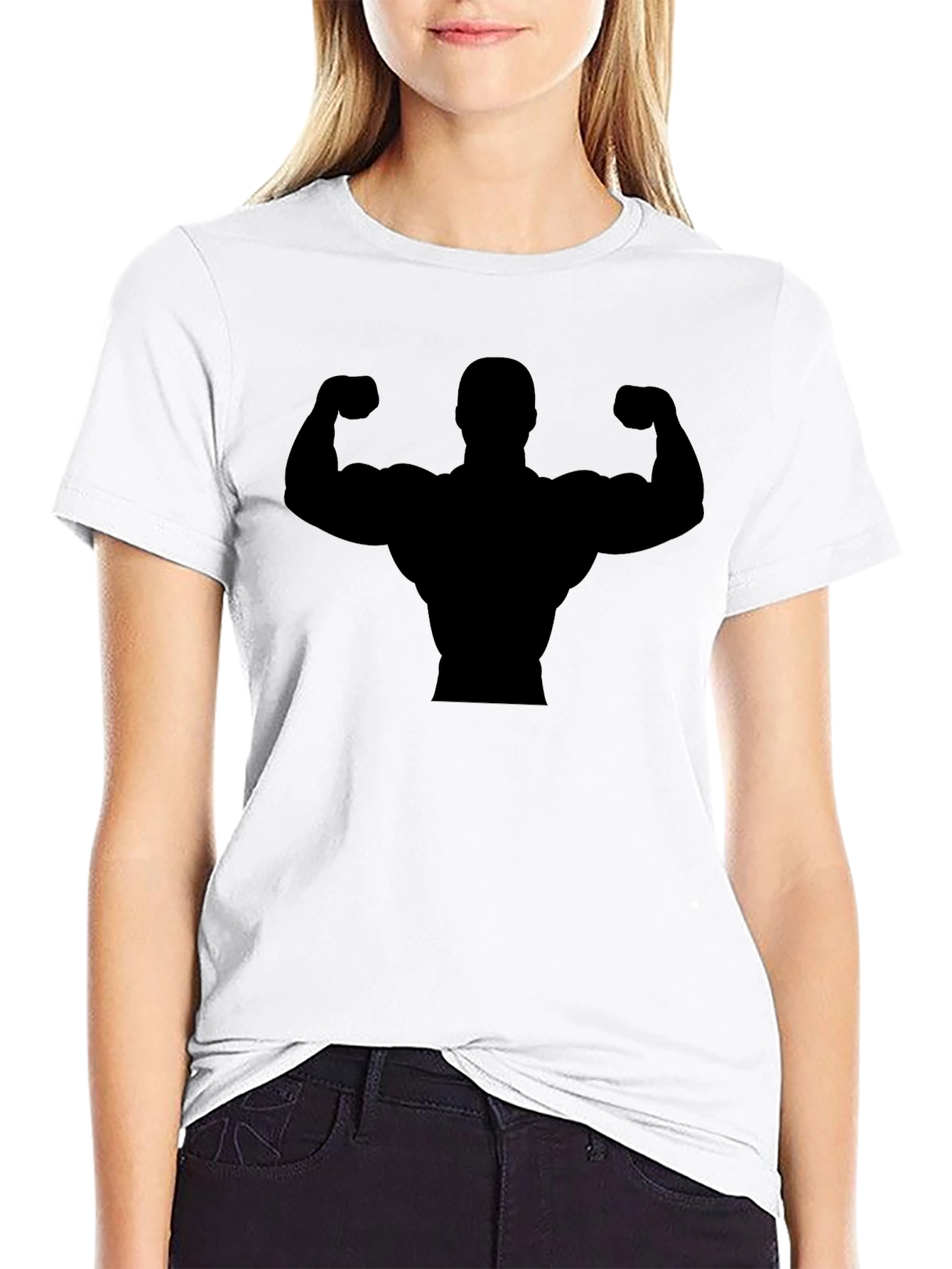 Muscle Man Silhouette Black T-Shirt