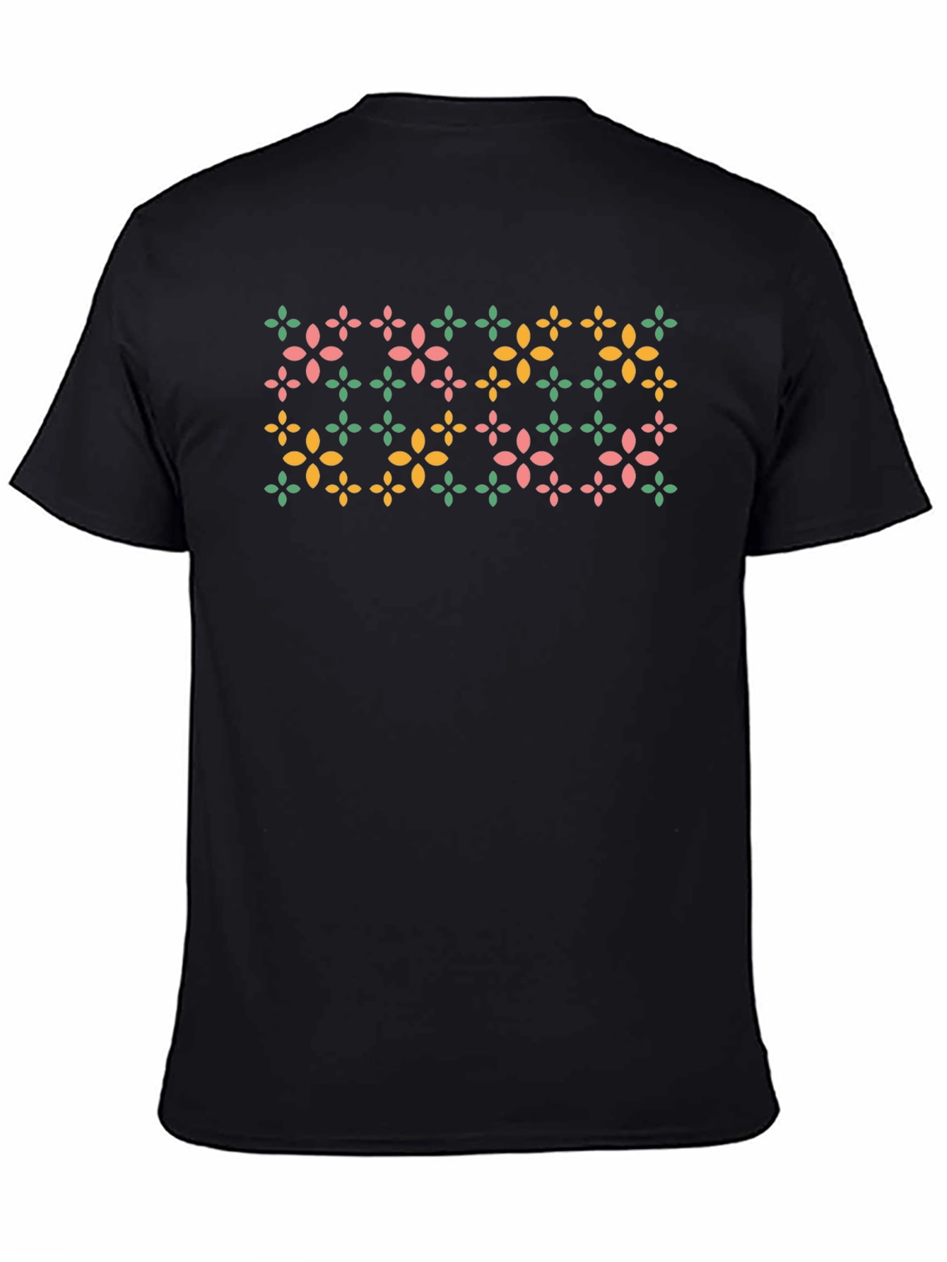 Floral Patterned Black T-Shirt