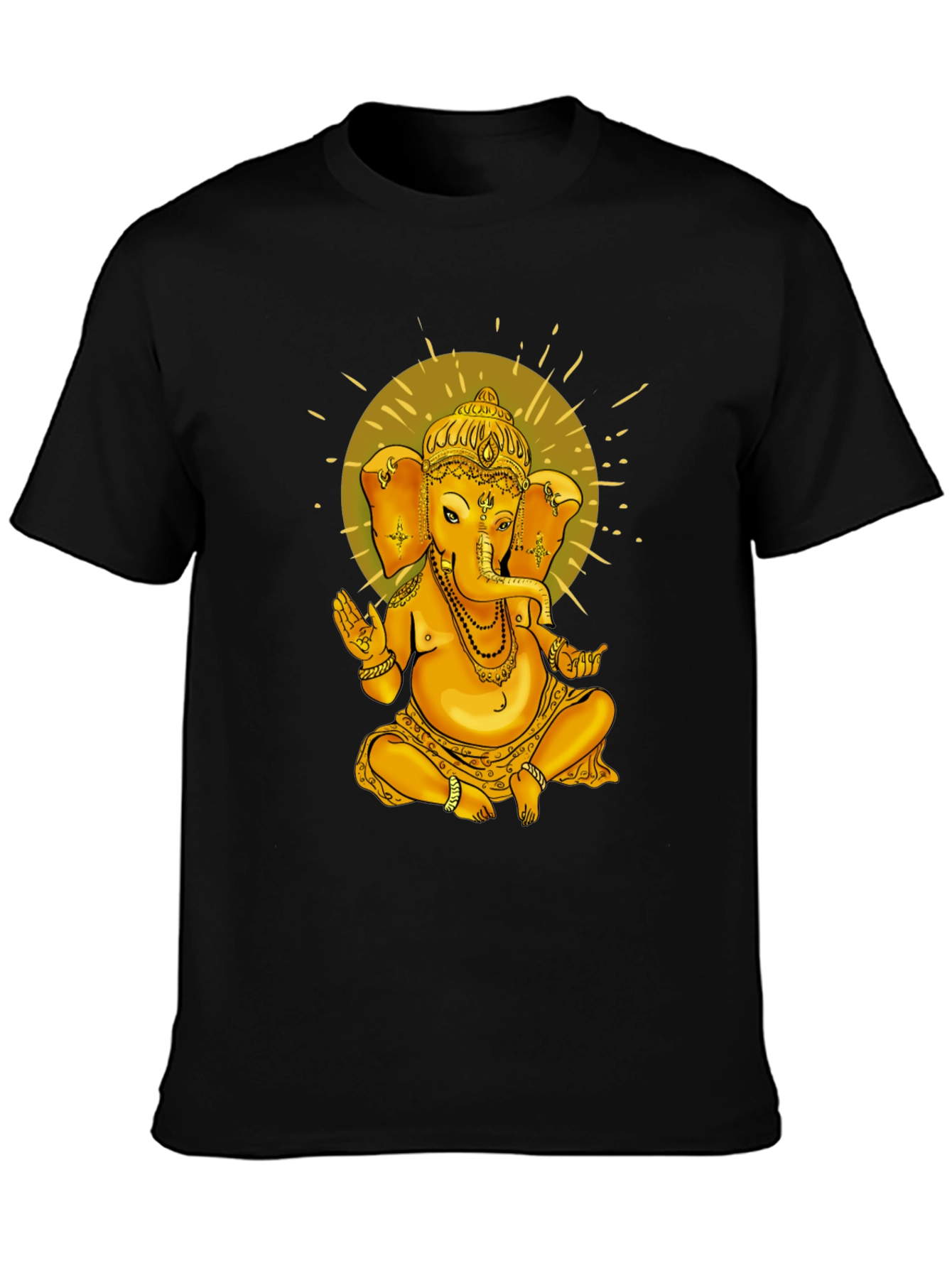 Ganesha Graphic Print Black T-Shirt