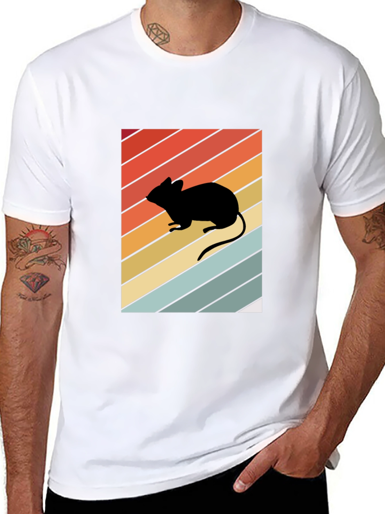 Retro Mouse Silhouette Graphic T-Shirt