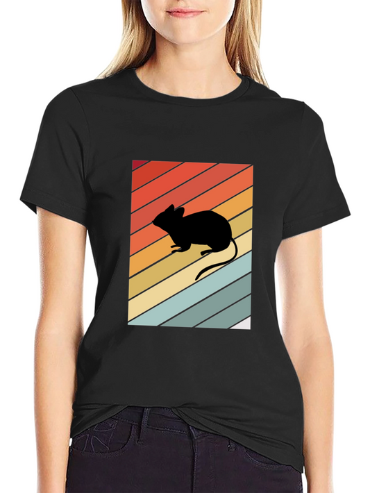 Retro Mouse Silhouette Graphic T-Shirt