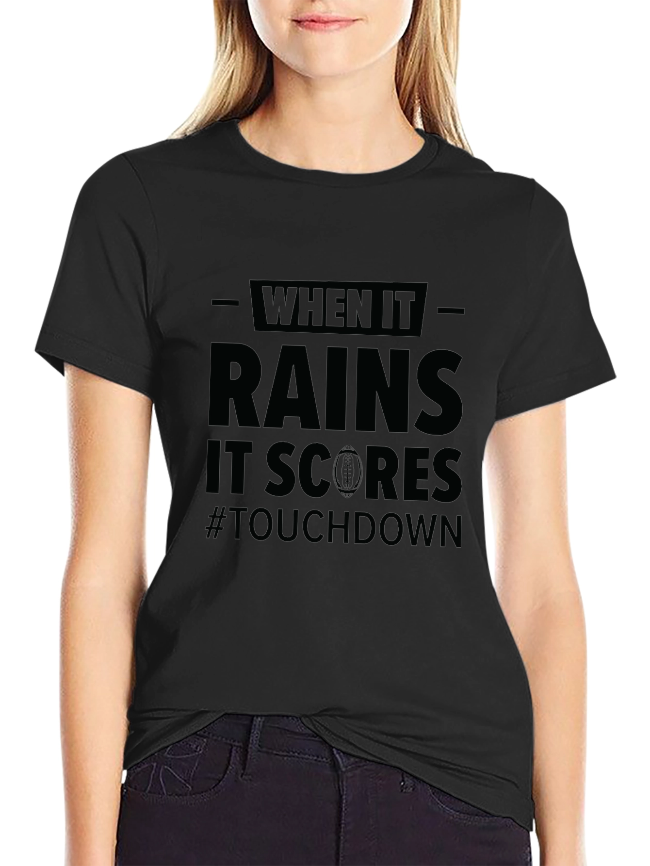 Football Rain Touchdown T-Shirt