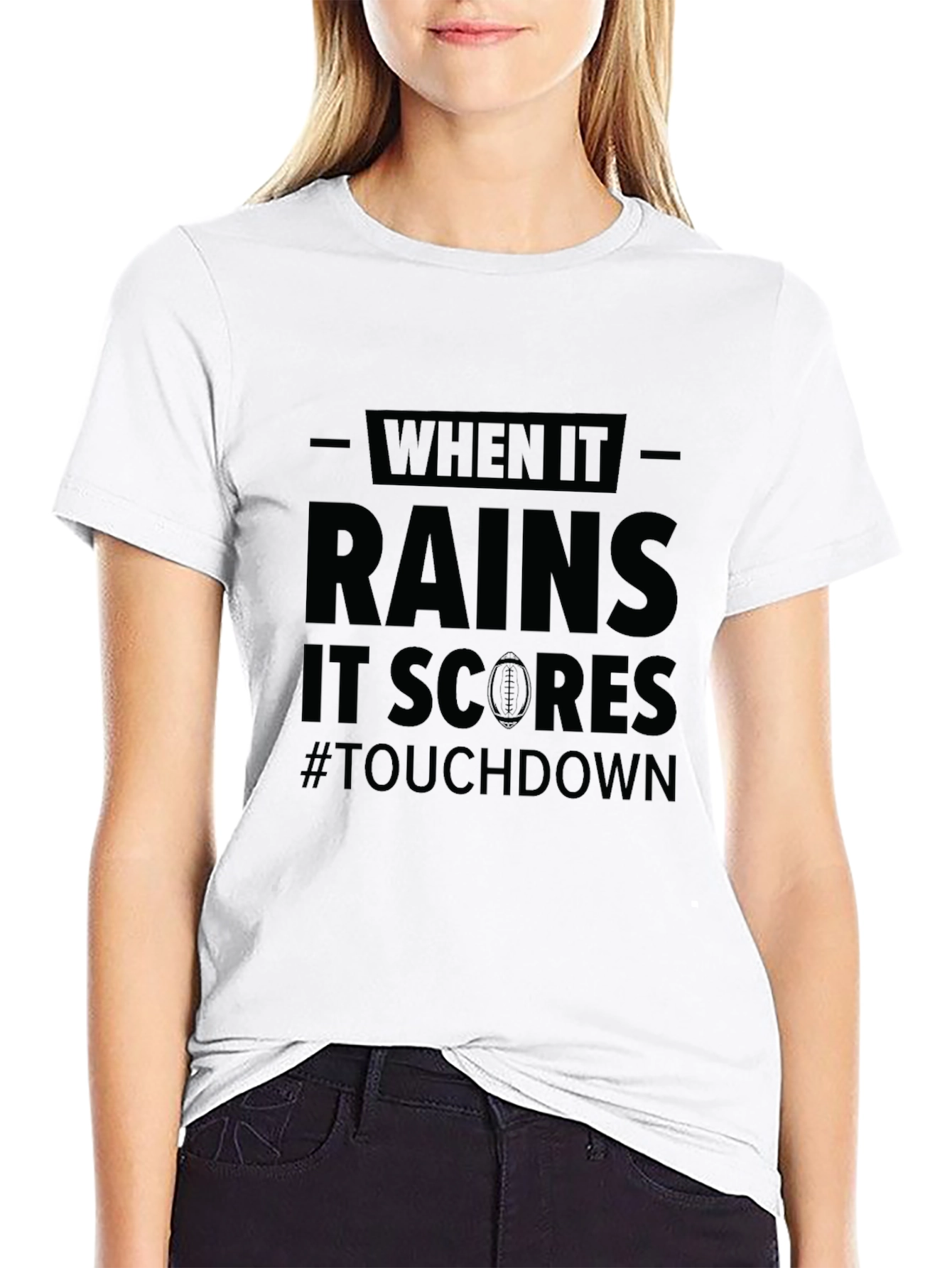 Football Rain Touchdown T-Shirt