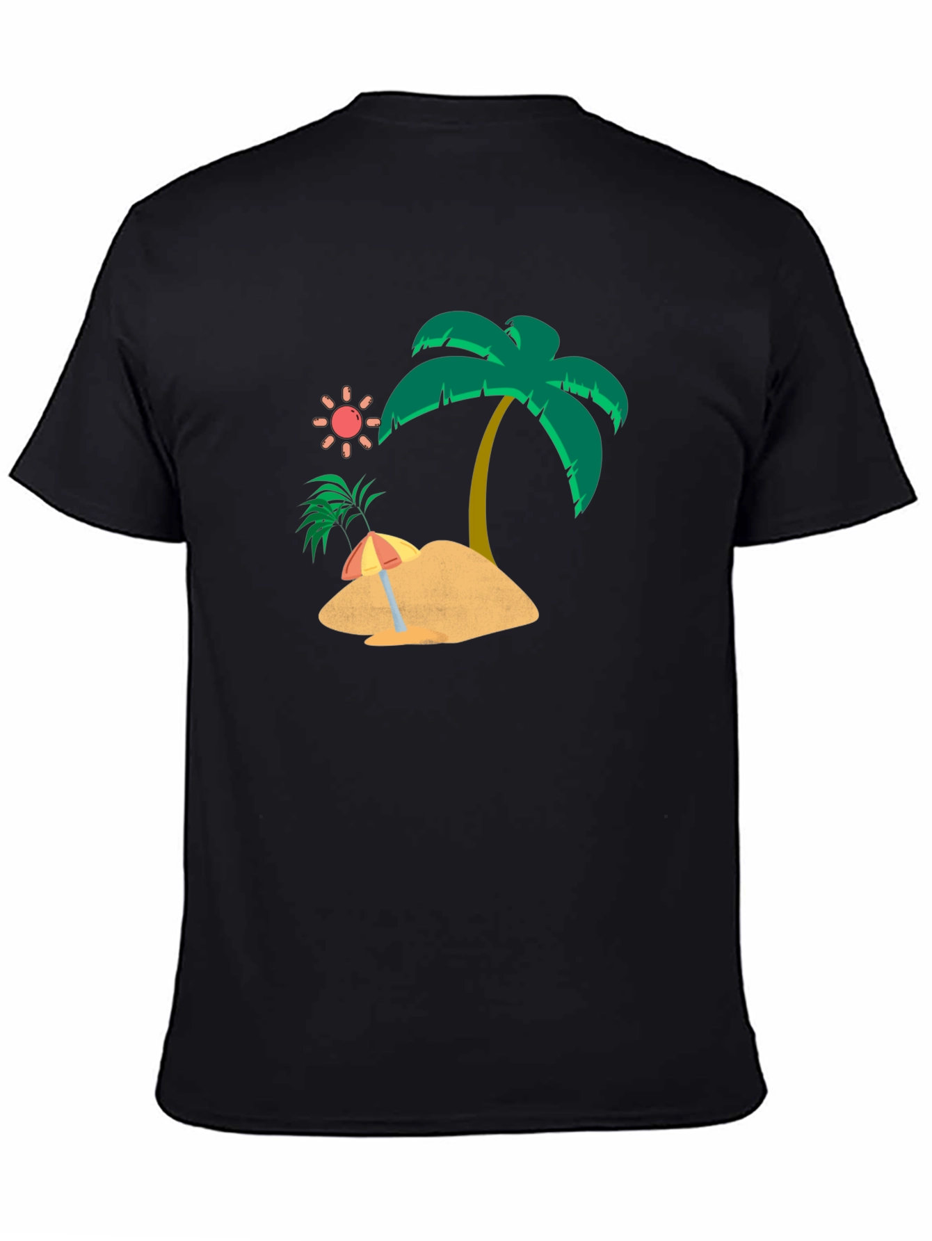 Tropical Island Graphic Tee - Mens Black T-Shirt