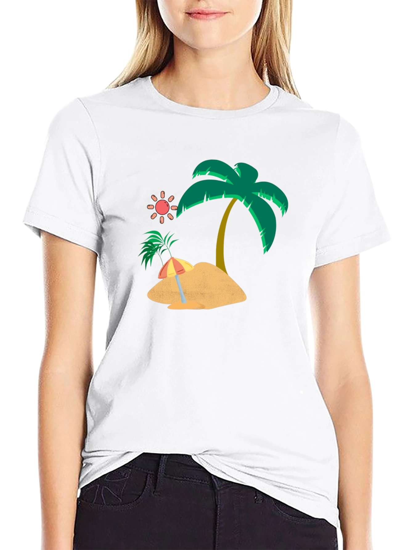 Tropical Island Graphic Tee - Mens Black T-Shirt