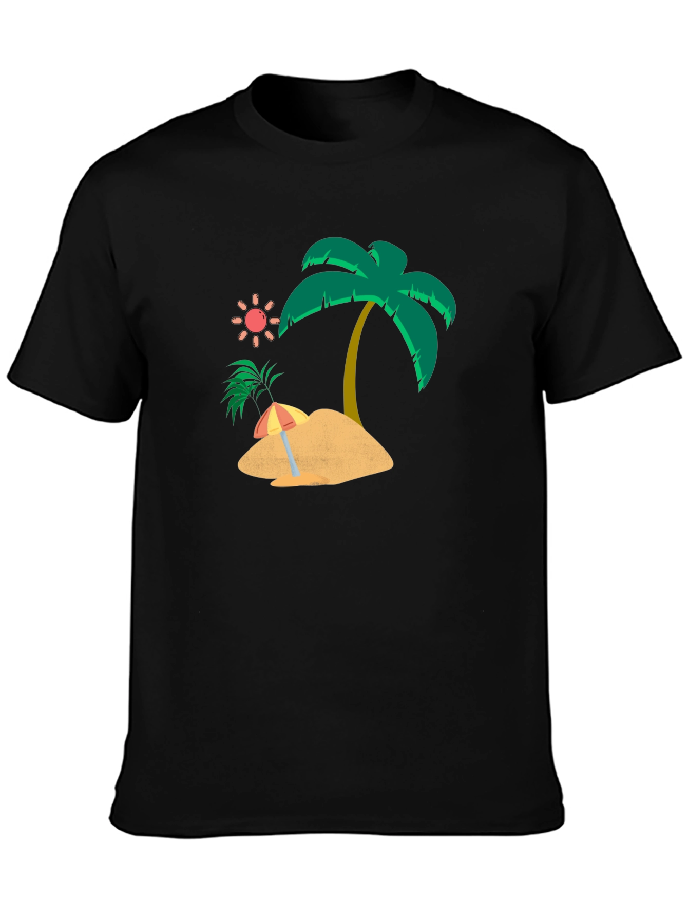 Tropical Island Graphic Tee - Mens Black T-Shirt
