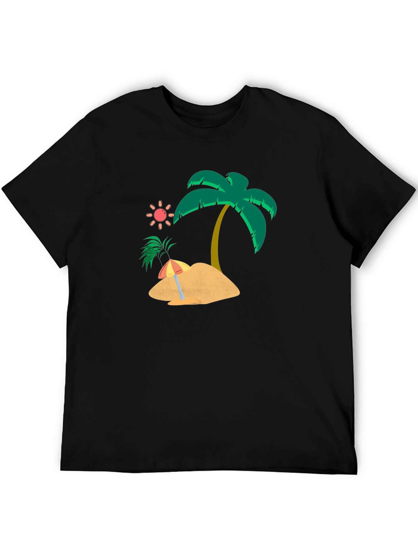 Tropical Island Graphic Tee - Mens Black T-Shirt