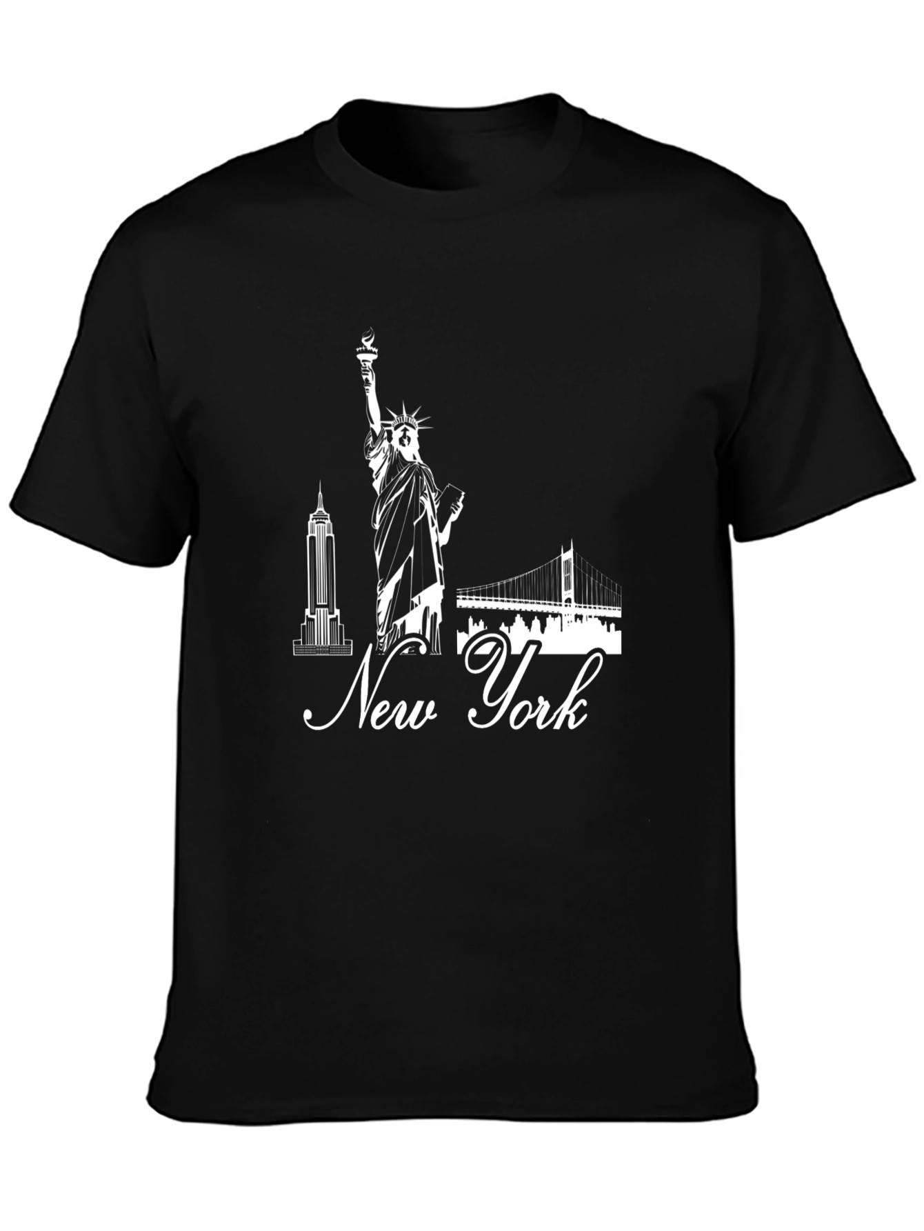 New York Skyline Graphic Black T-Shirt