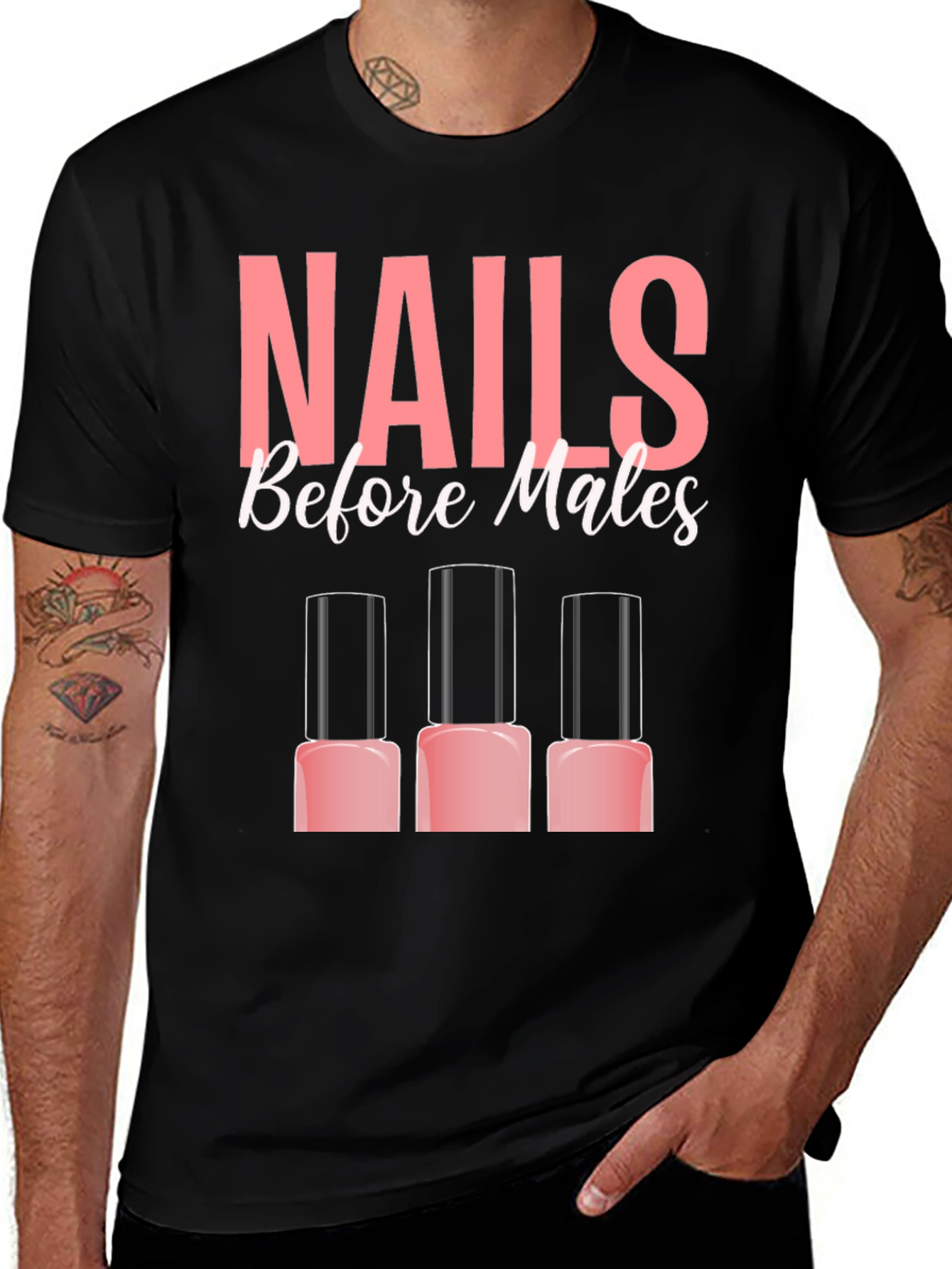 Nails Before Males T-Shirt - Funny Manicure Tee
