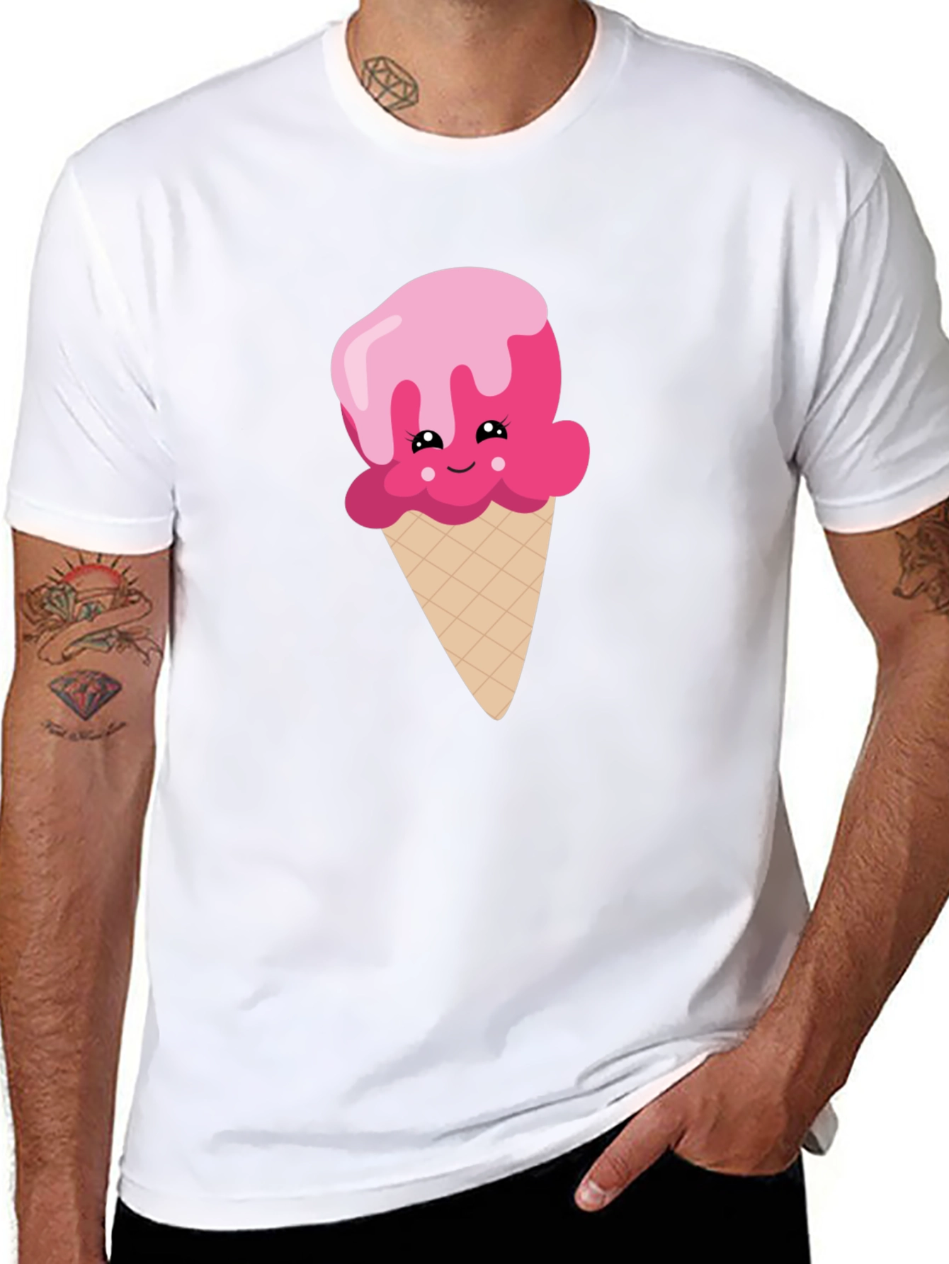 Cute Ice Cream Cone Graphic T-Shirt