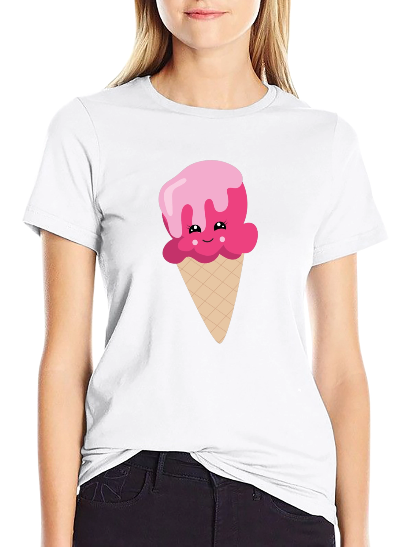 Cute Ice Cream Cone Graphic T-Shirt