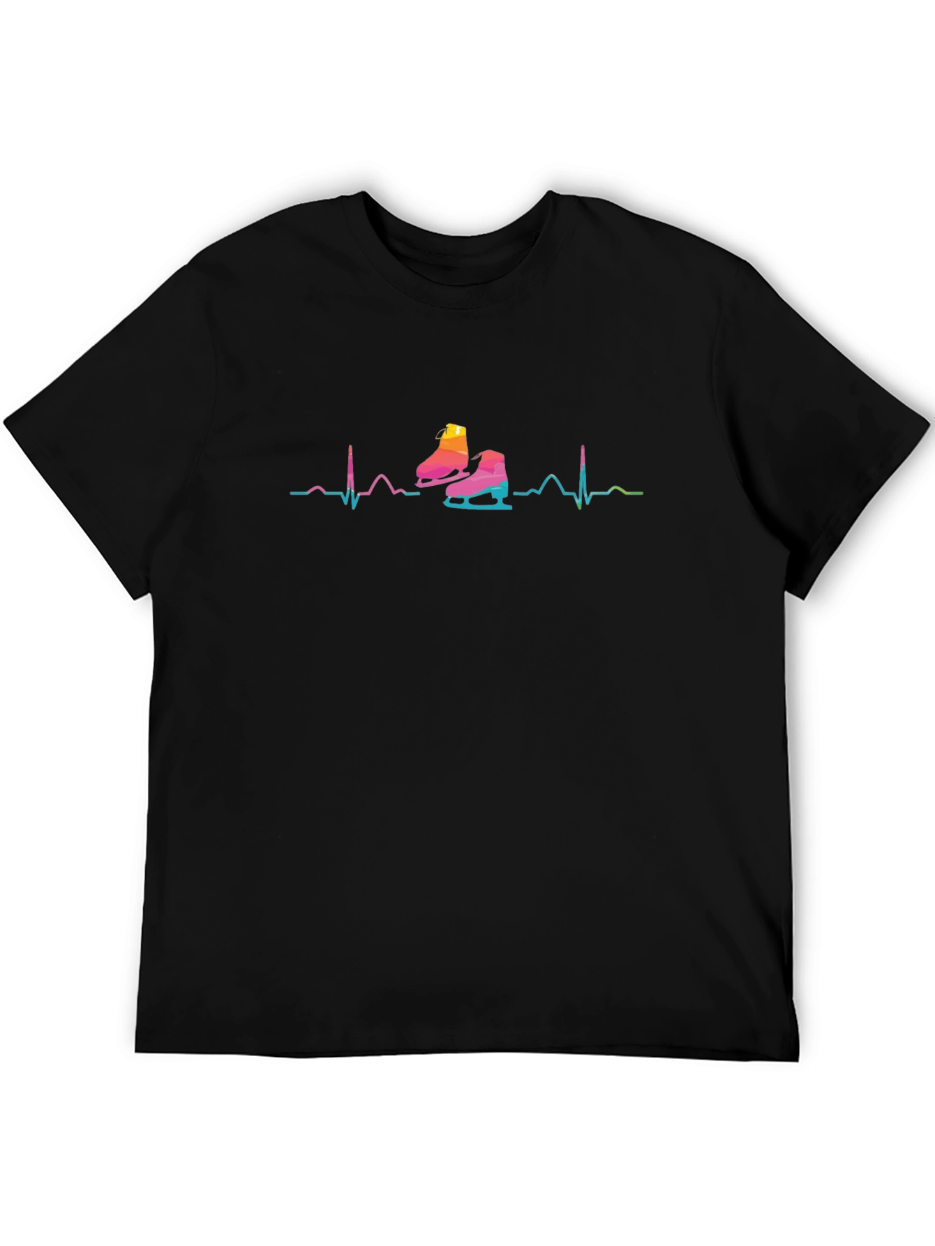 Ice Skate Heartbeat Graphic T-Shirt