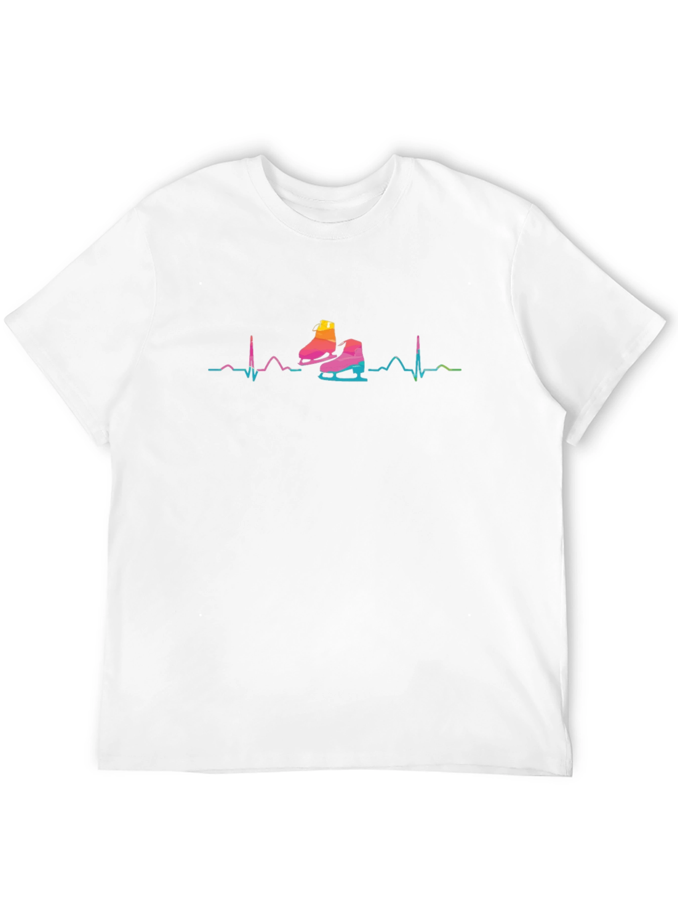 Ice Skate Heartbeat Graphic T-Shirt