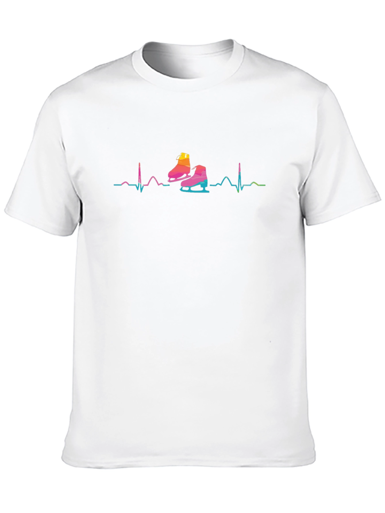 Ice Skate Heartbeat Graphic T-Shirt