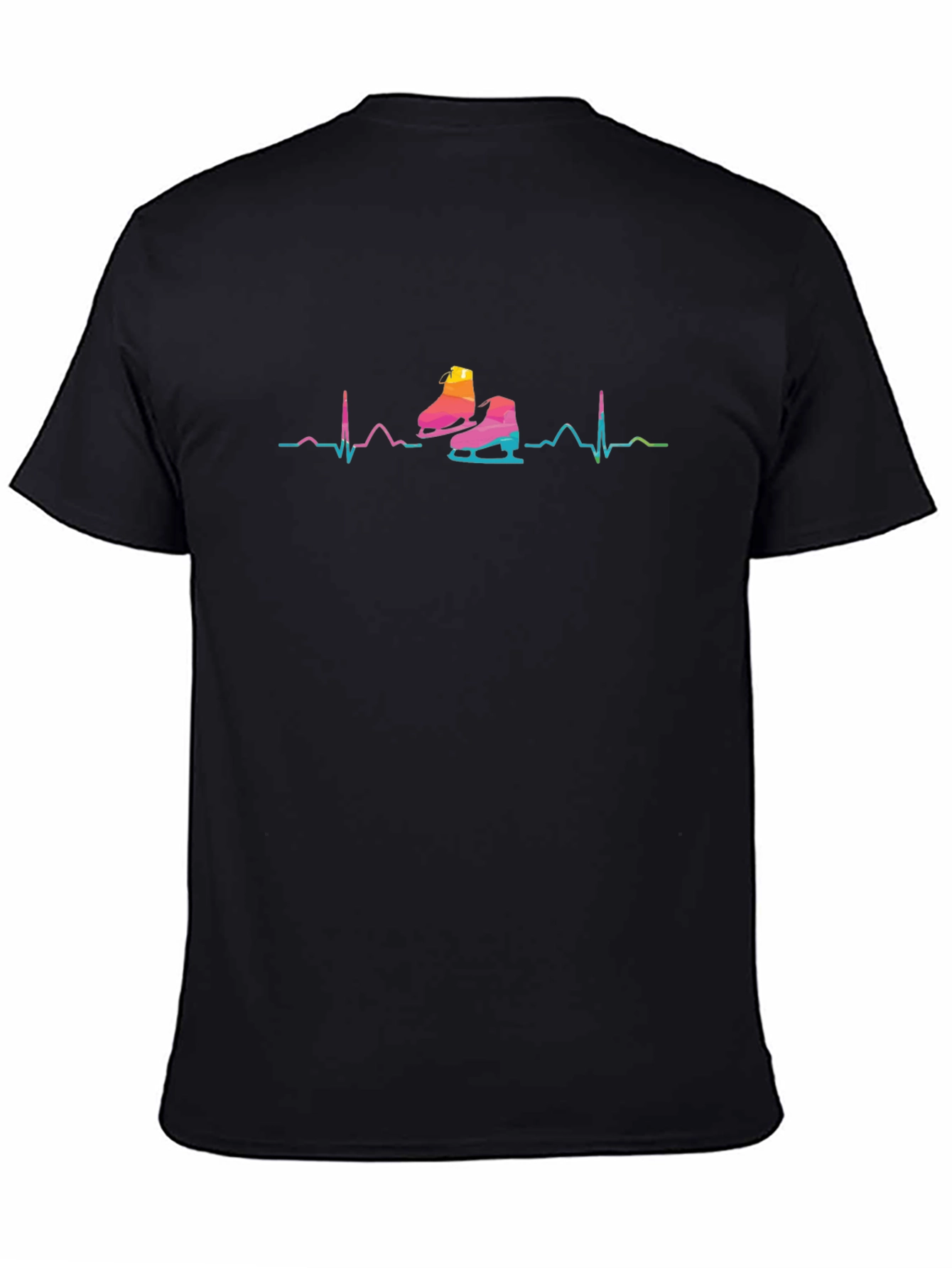 Ice Skate Heartbeat Graphic T-Shirt