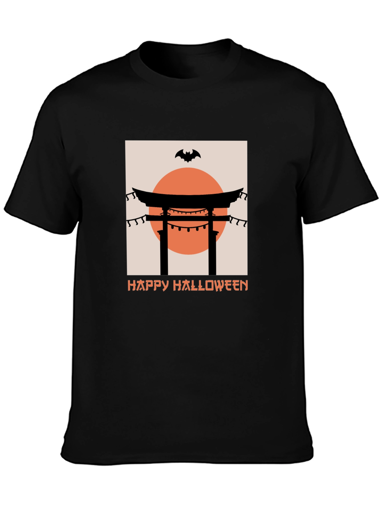 Halloween Torii Gate Bat Graphic Tee