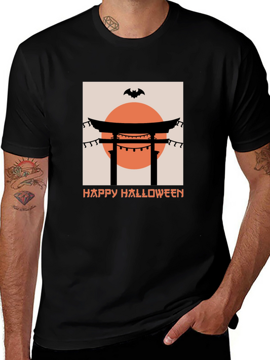 Halloween Torii Gate Bat Graphic Tee