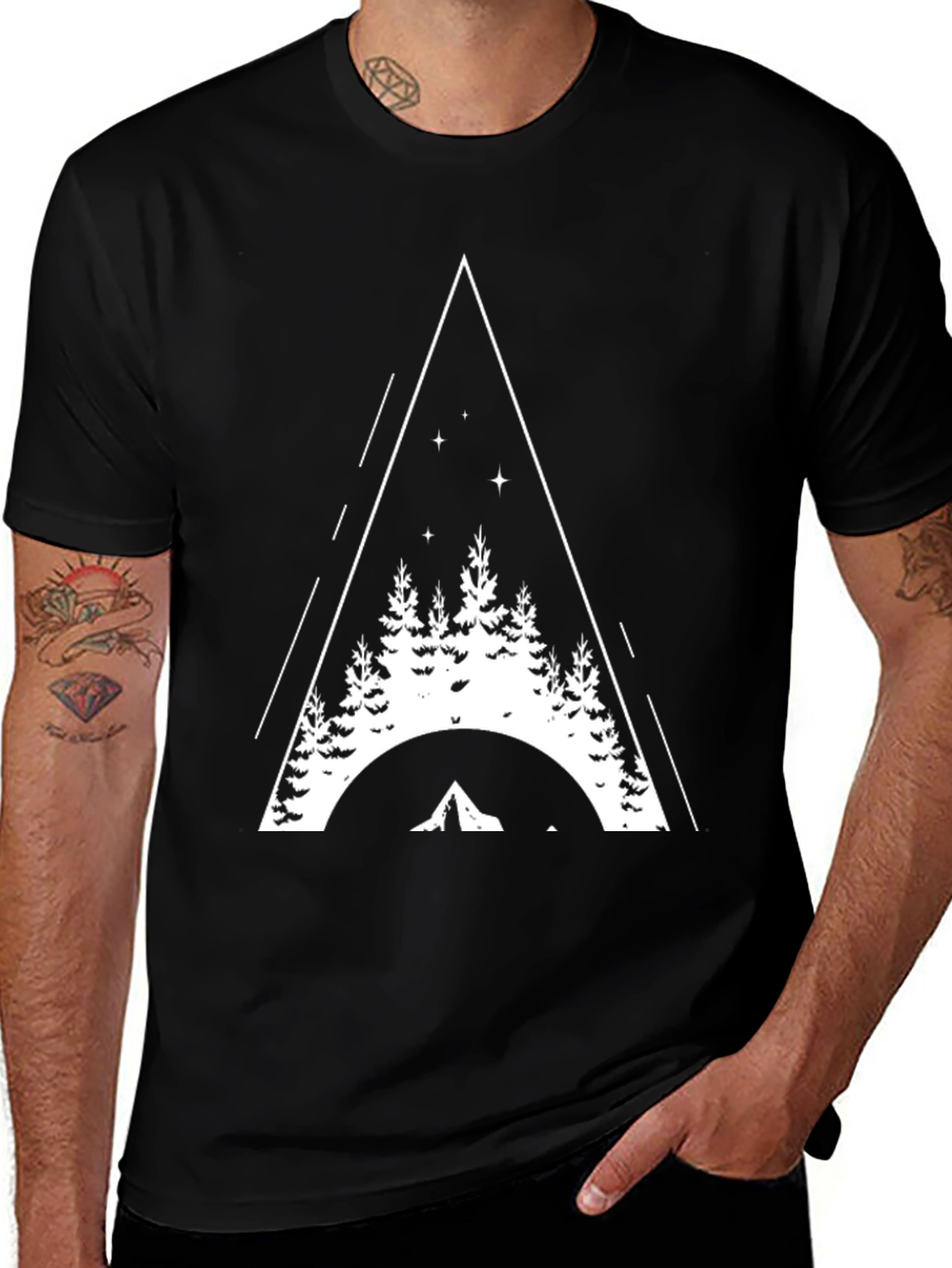 Nature Triangle Black T-Shirt