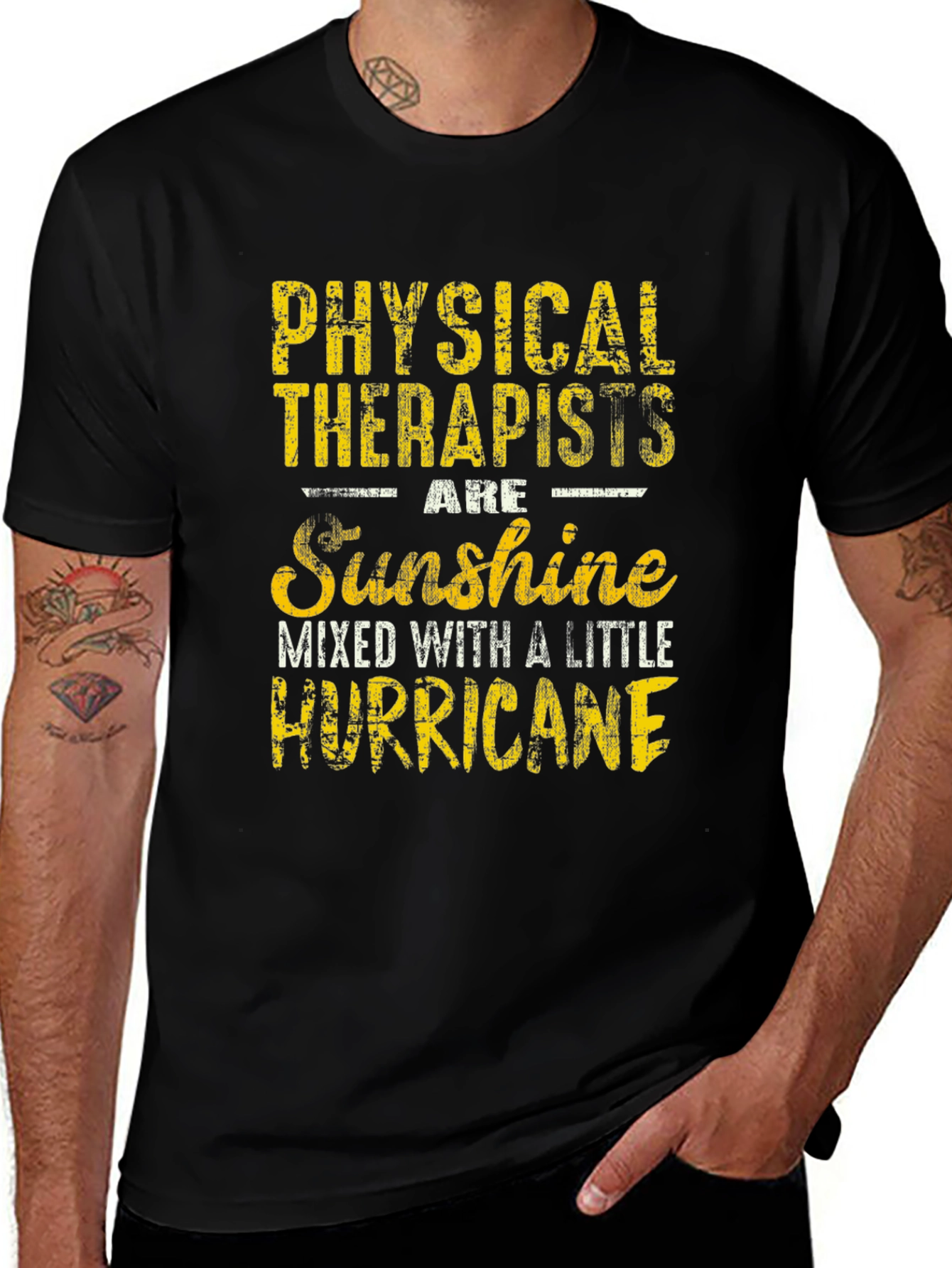 Physical Therapist Sunshine Hurricane Graphic T-Shirt