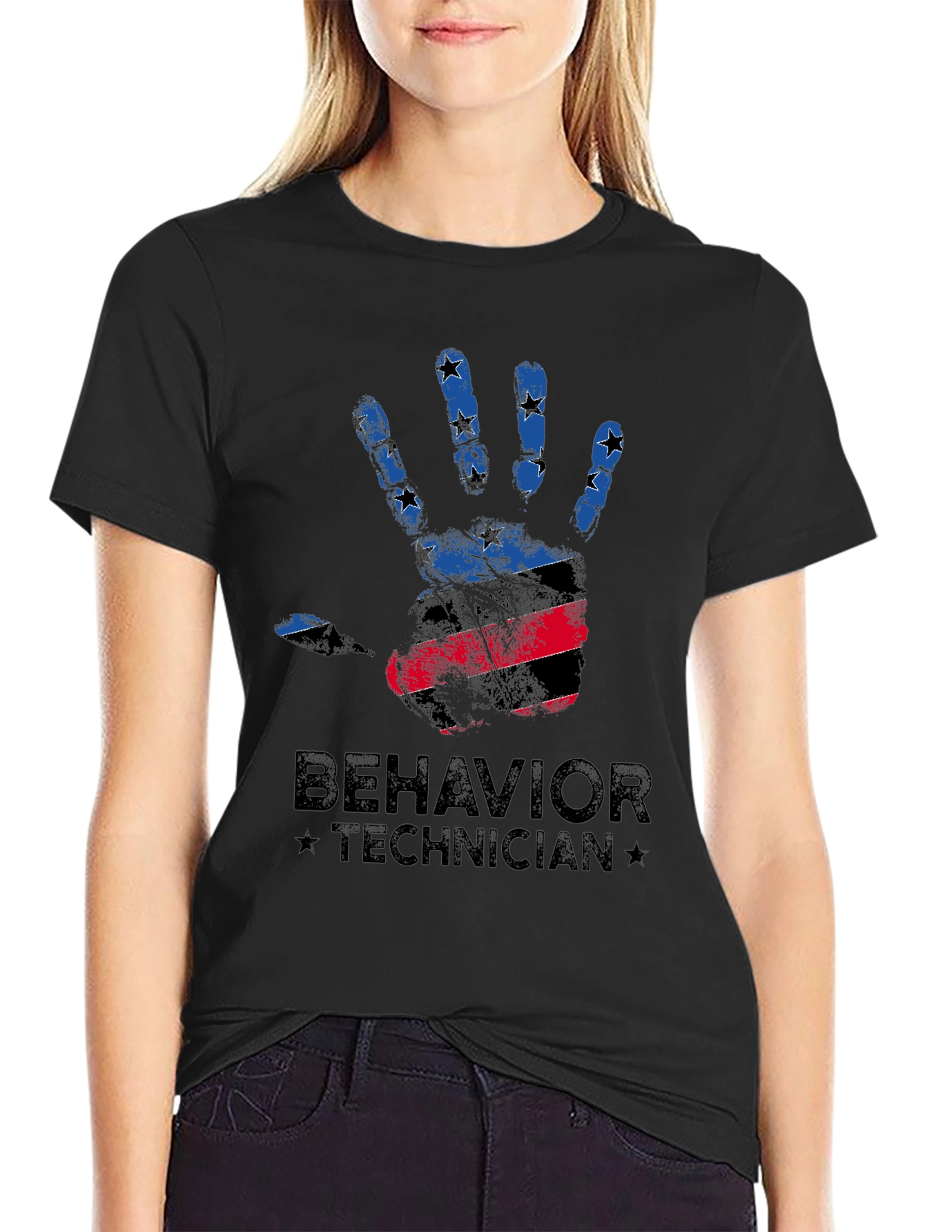 Behavior Technician Handprint Graphic T-Shirt