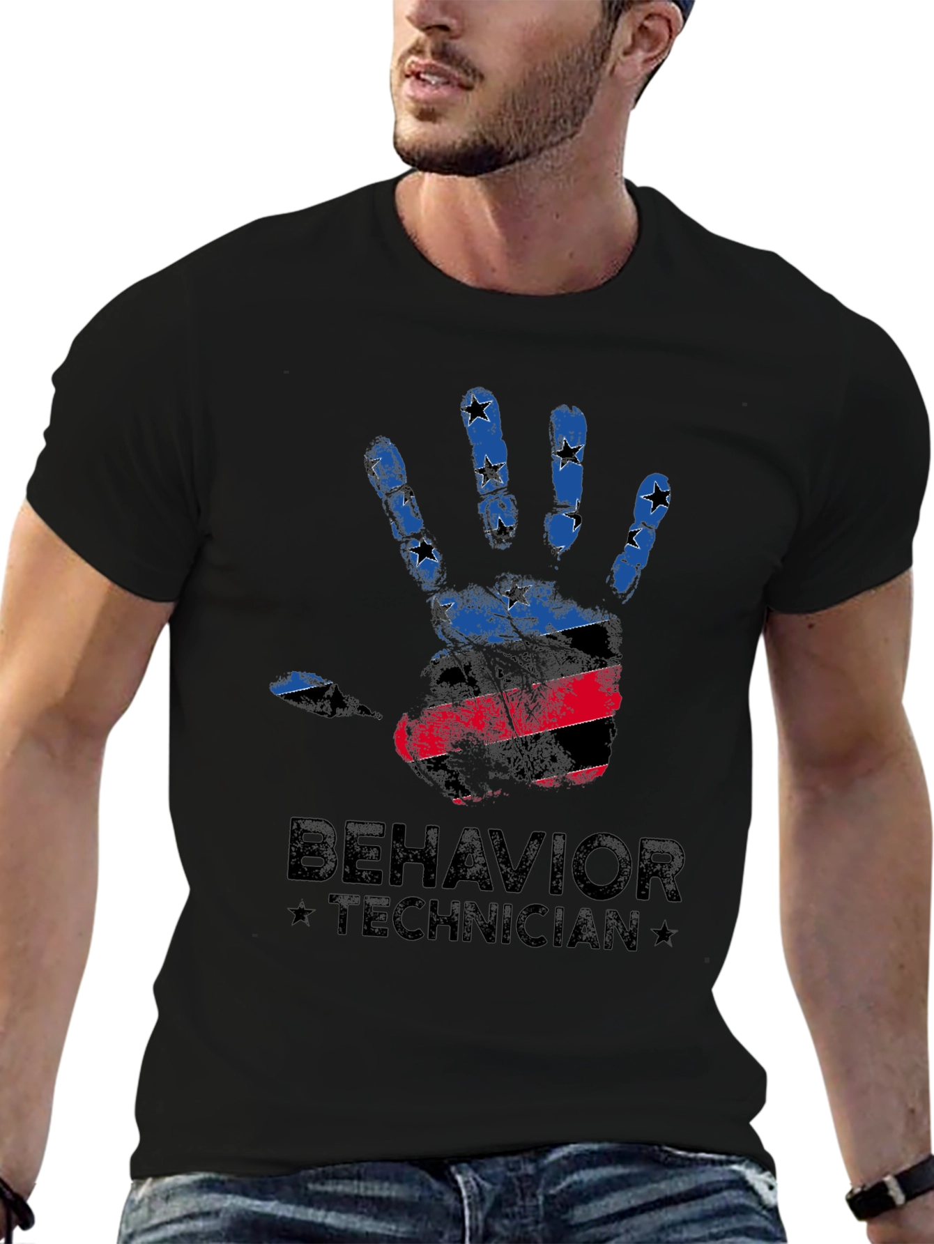 Behavior Technician Handprint Graphic T-Shirt