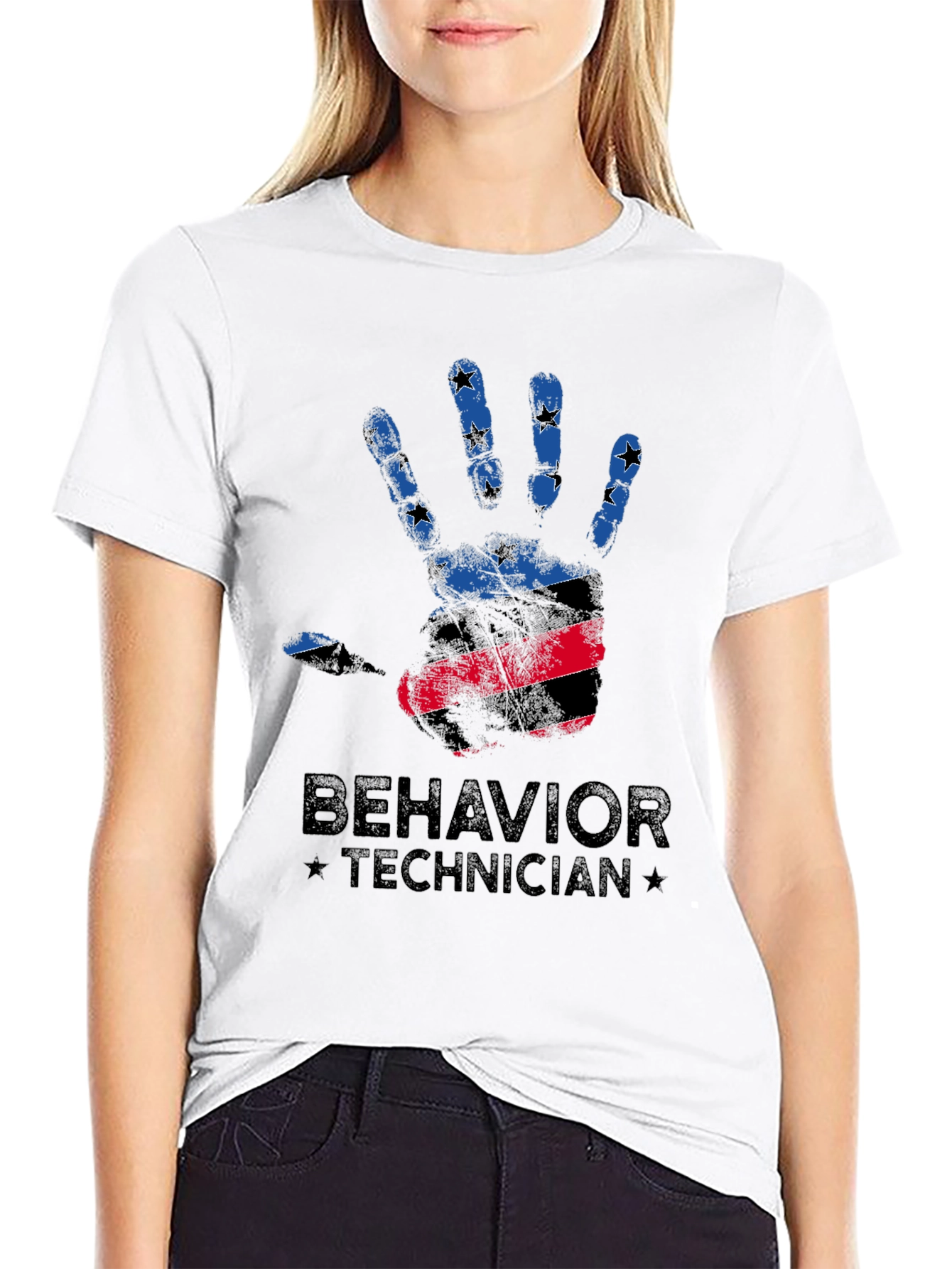 Behavior Technician Handprint Graphic T-Shirt